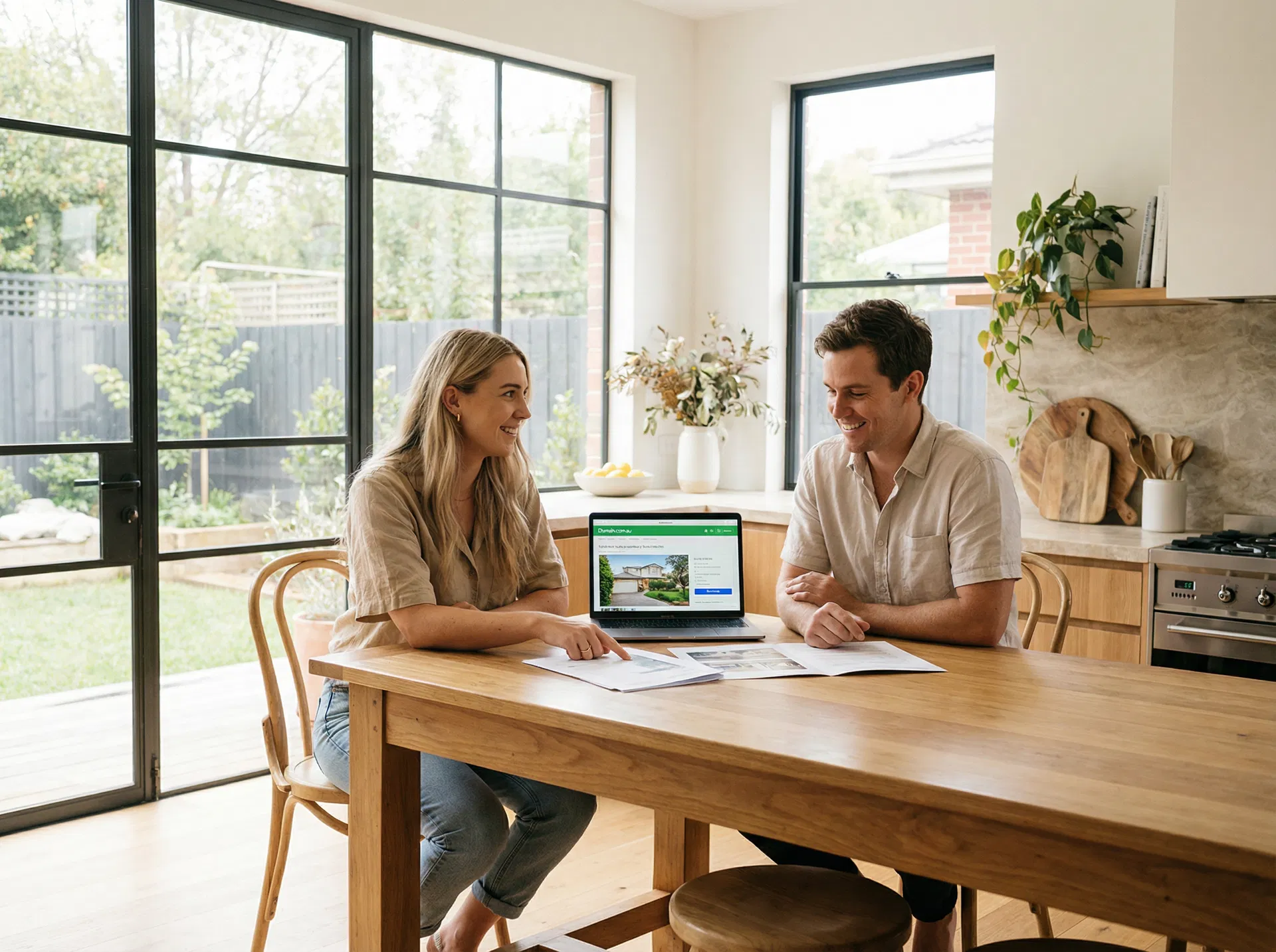 Couple reviewing finances