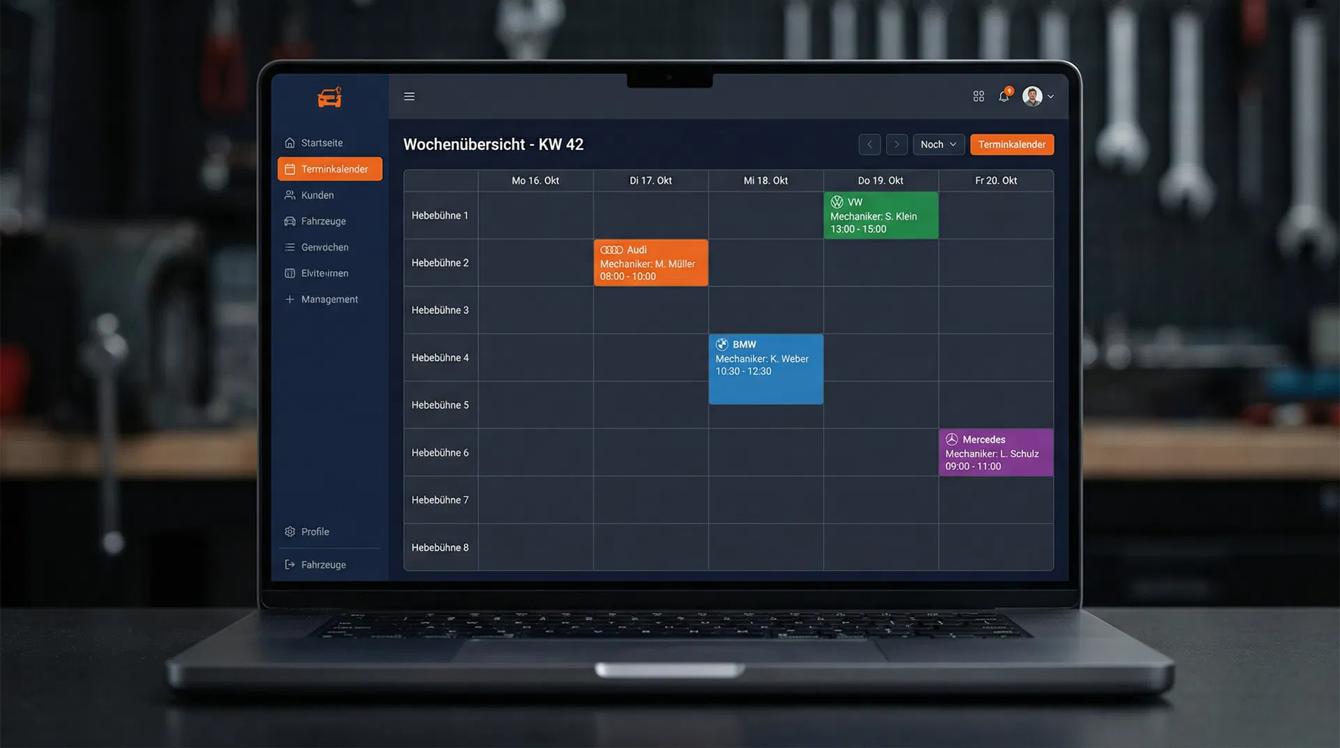 PUNO Kfz-Werkstatt Hebebühnen-Kalender