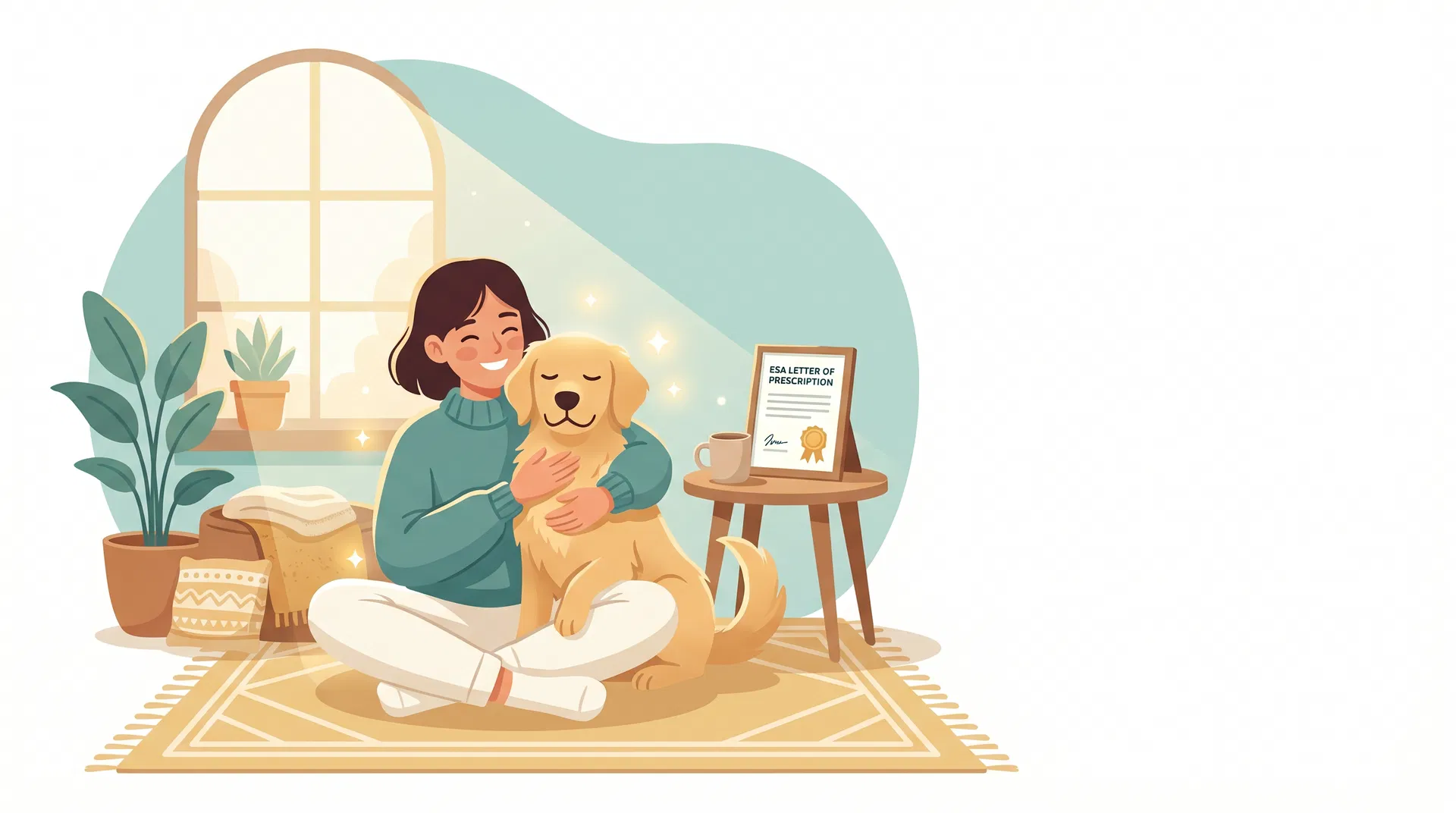 Happy pet owner with ESA letter