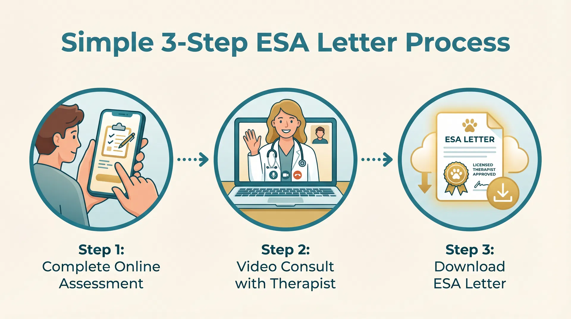 3-step ESA letter process illustration