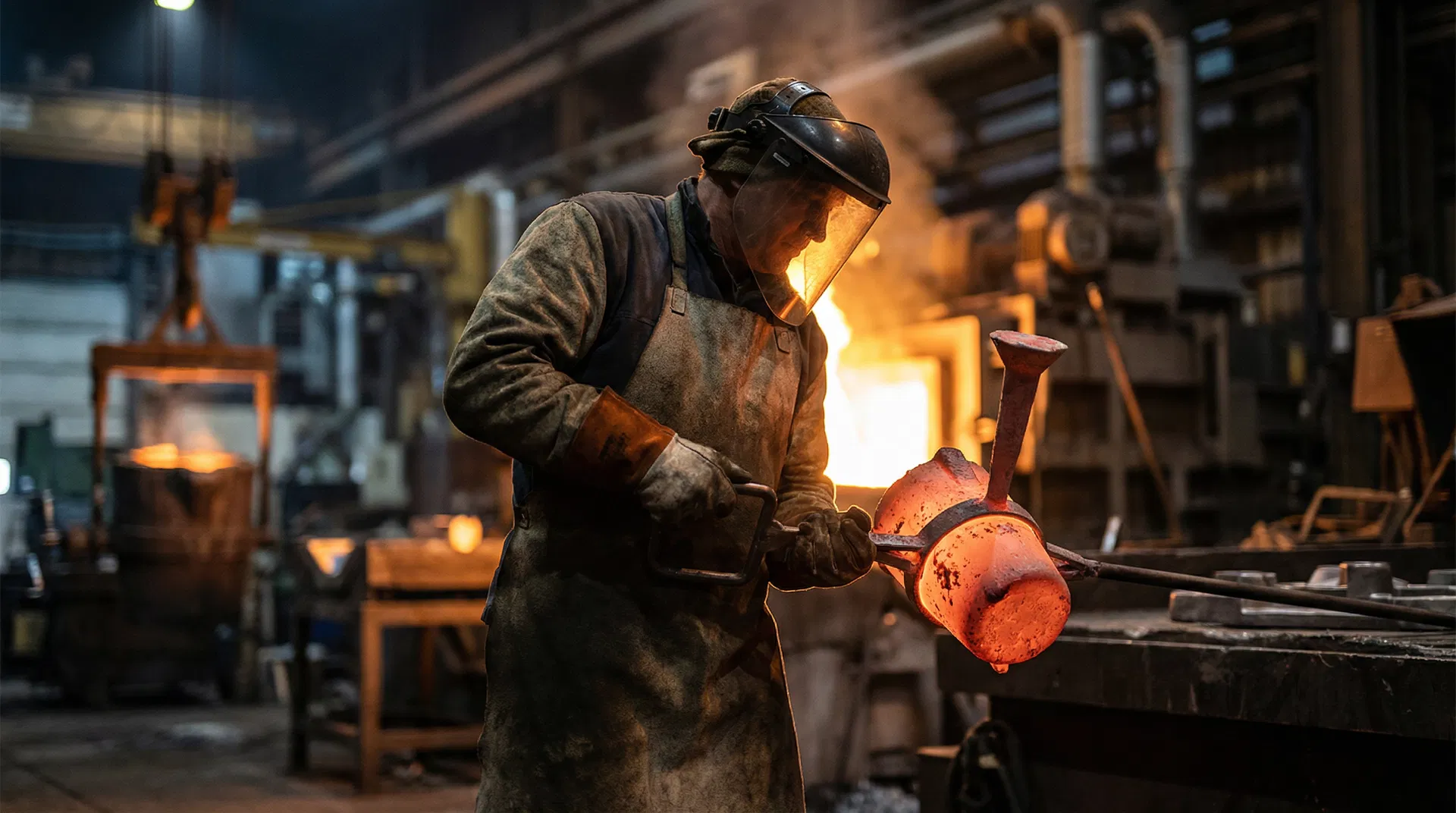 Foundry craftsman at work