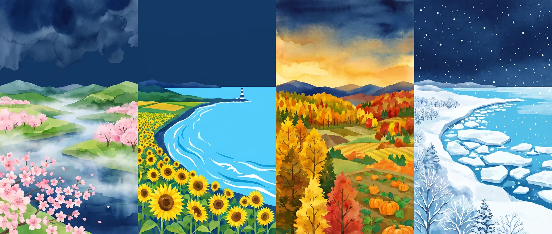 北海道オホーツクの四季