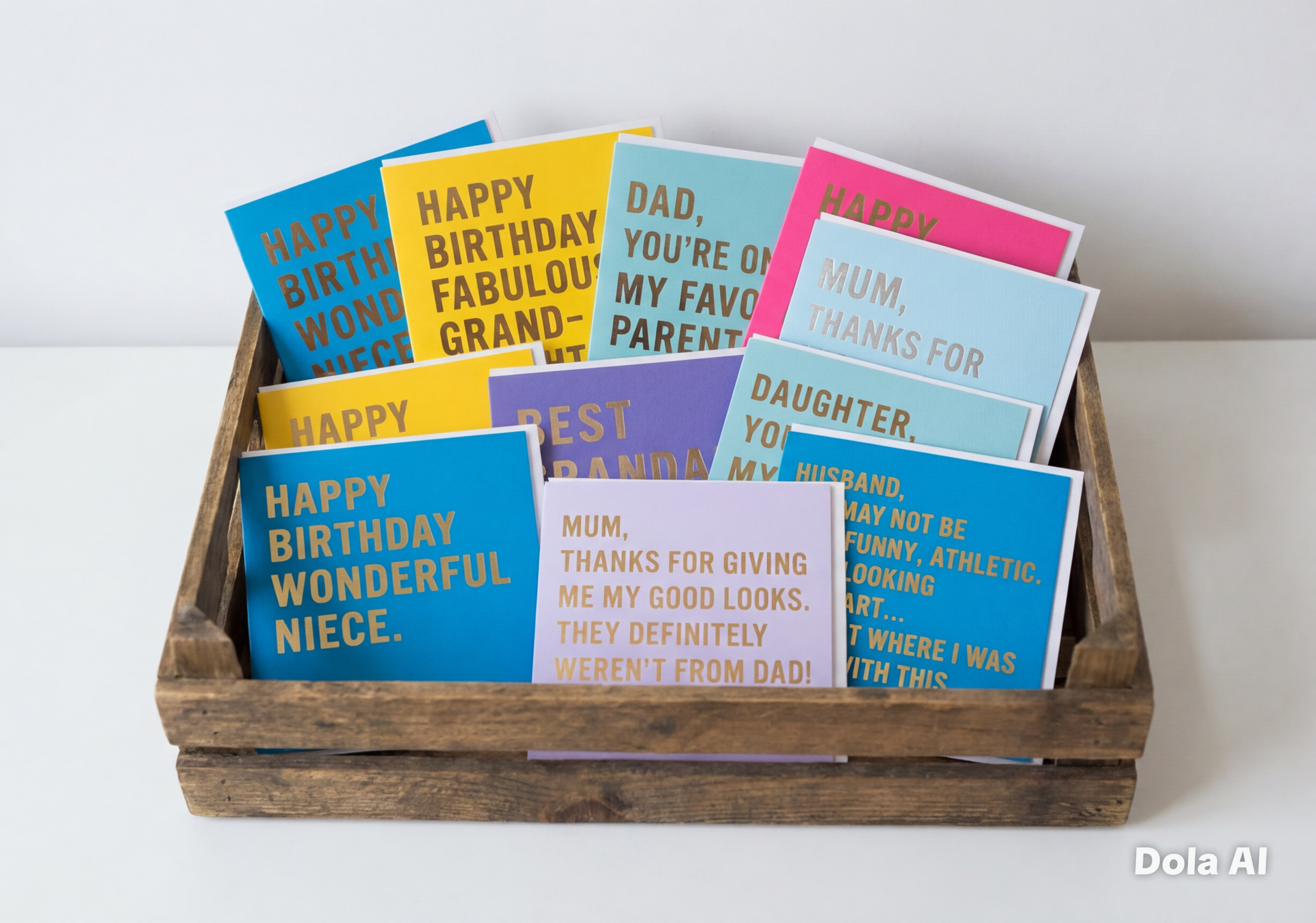9 Family & Birthday Greeting Cards (Blank Inside)