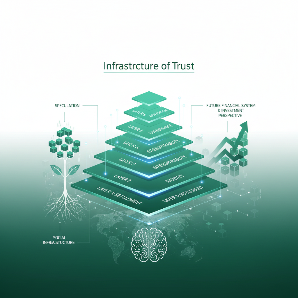 ブロックチェーンは「投機」から「社会基盤」へ：カルダノCEOが提唱する「信頼のインフラ」5層構造から読み解く、未来の金融システムと投資の視点