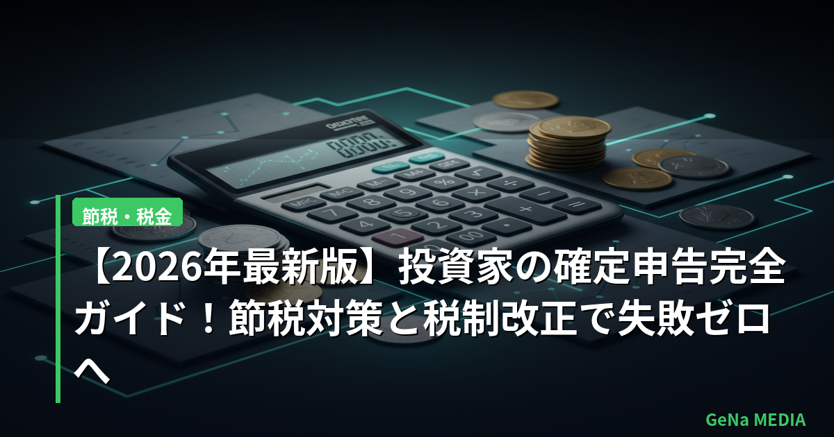 【2026年最新版】投資家の確定申告完全ガイド！節税対策と税制改正で失敗ゼロへ