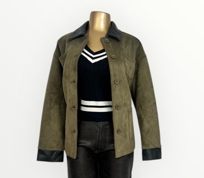 Jacket gamuza verde olivo