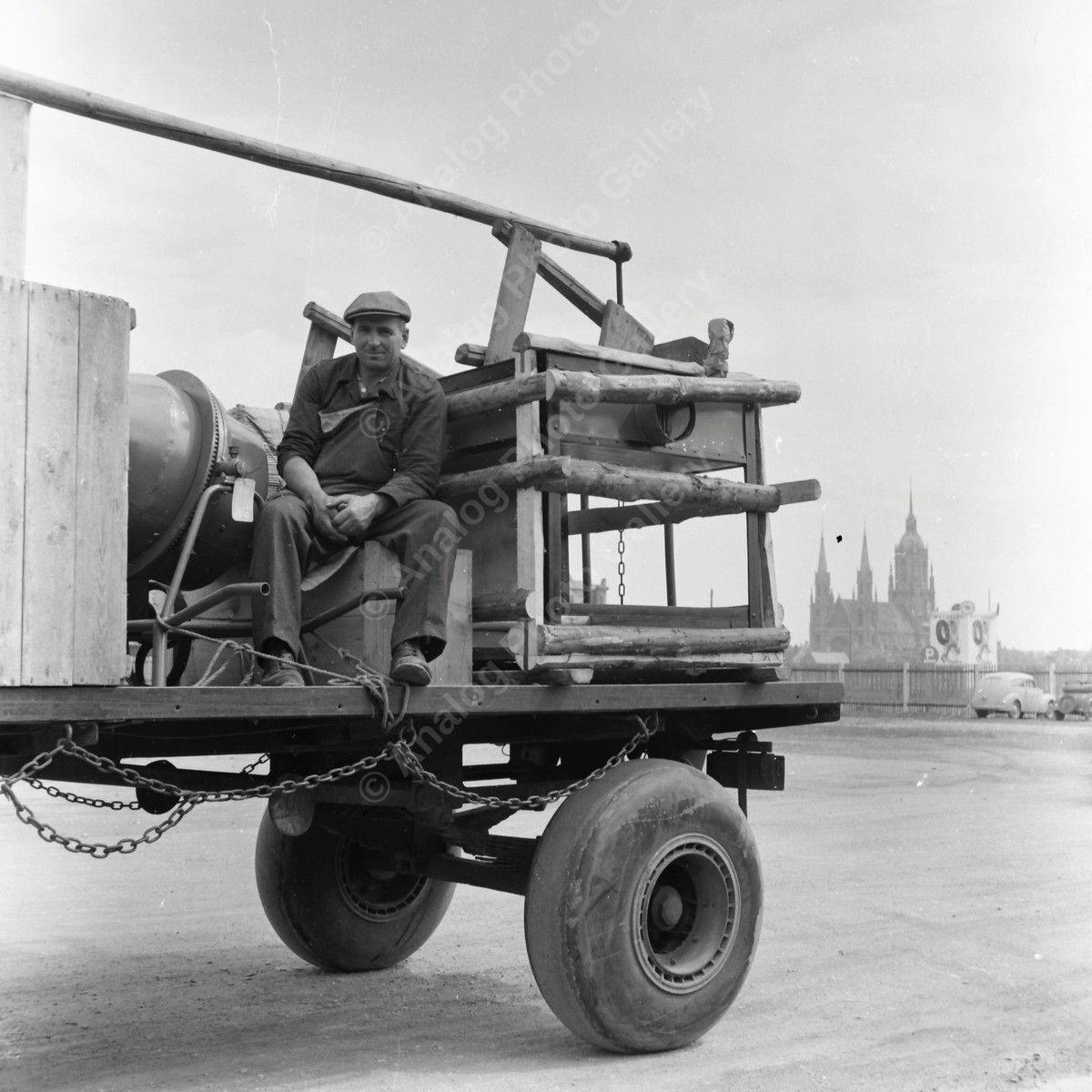 Bauhandwerker auf dem Weg zur Arbeit