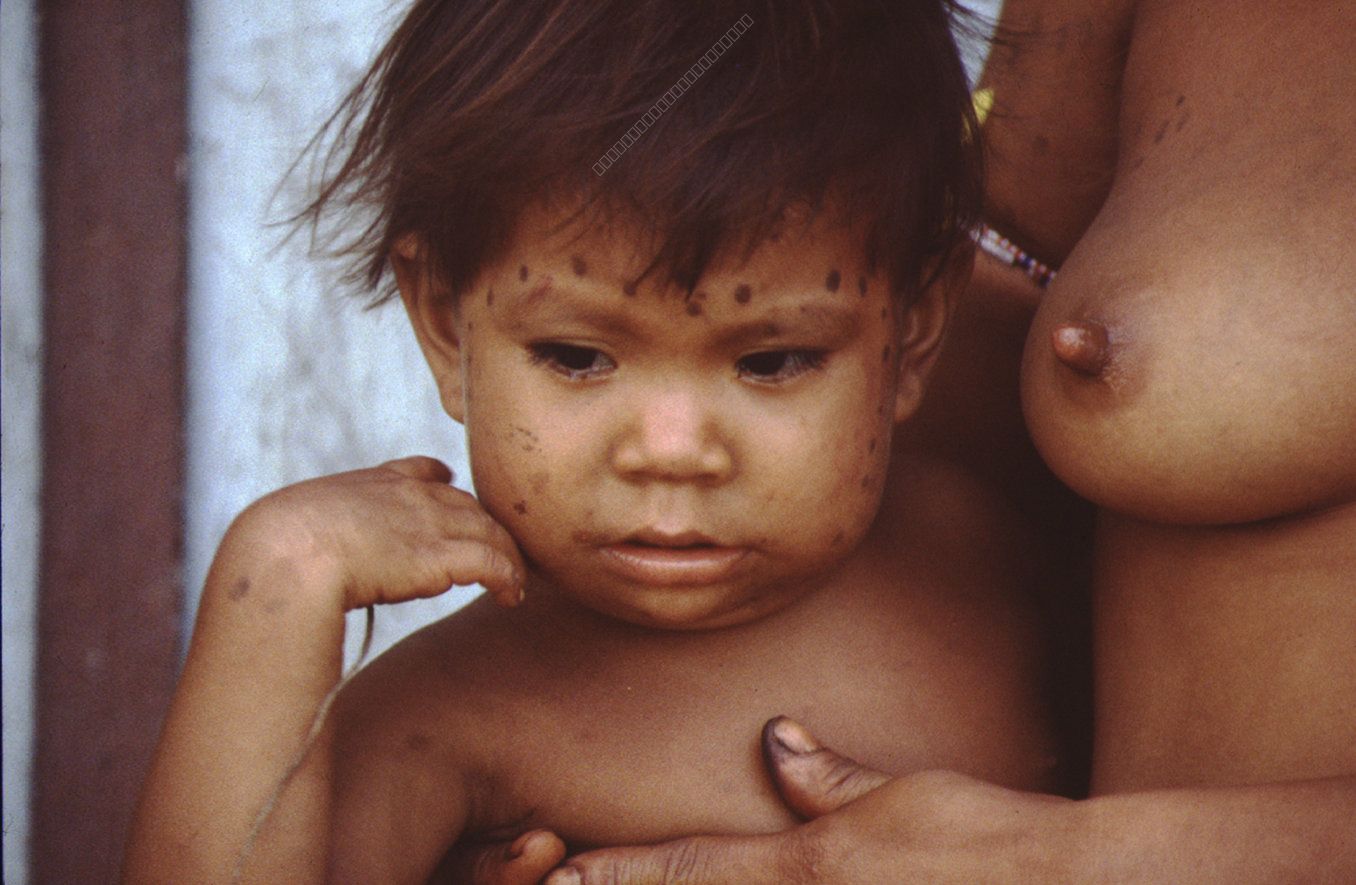 Toddler of an Indigenous People with Traditional Body Painting