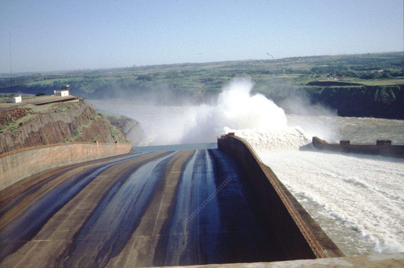 Water Outlet of the Itaipu Dam Wall on the Paraná River