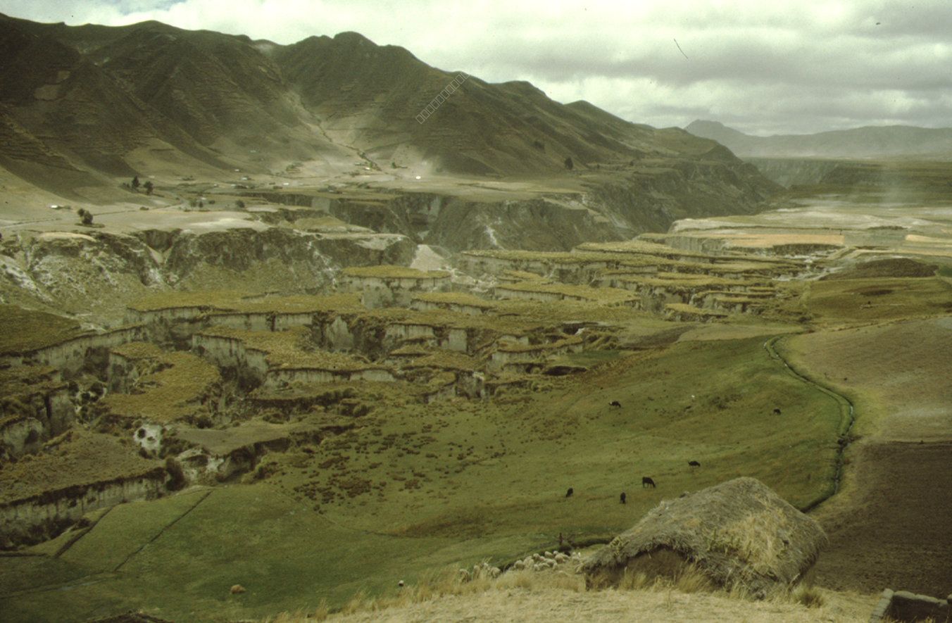 Andean Landscape with Erosion Terraces and Shepherd's Hut