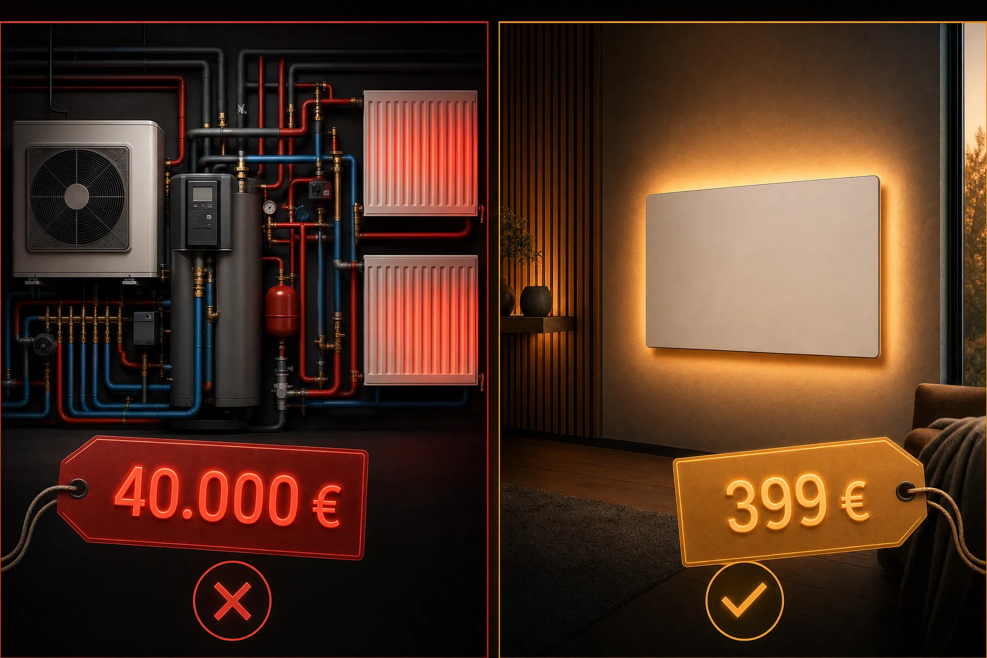 Kostenvergleich Wärmepumpe vs. Infrarotheizung