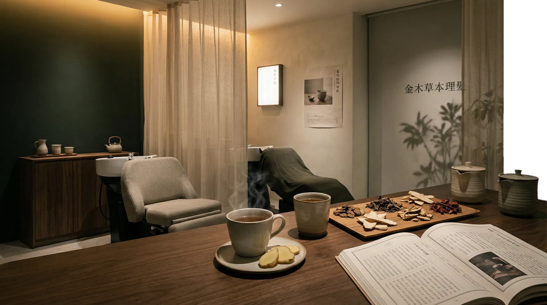 金木草本理髮的深夜草本空間主視覺