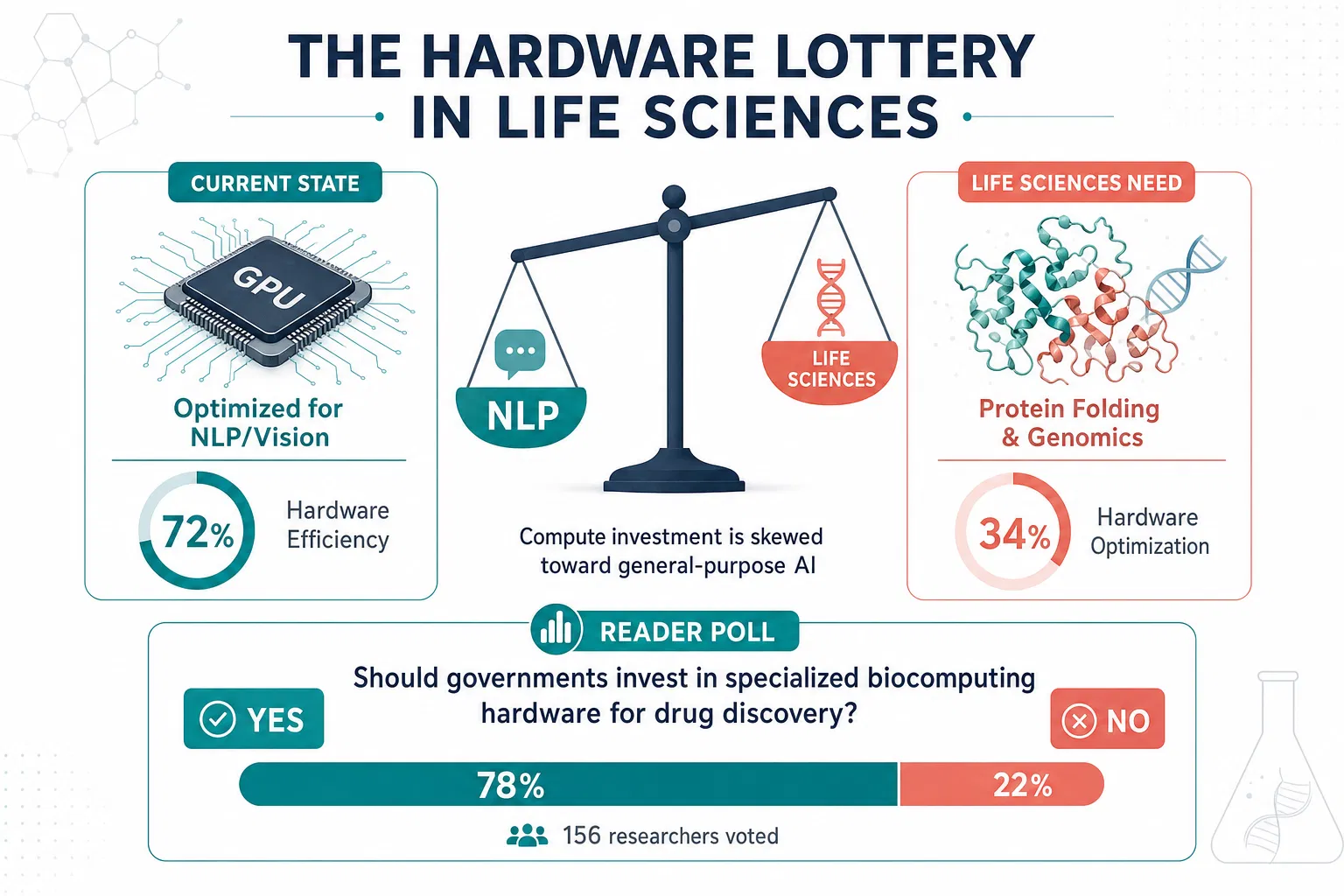 The Hardware Lottery in Life Sciences: Why the Tools We Build Determine Which Diseases We Solve