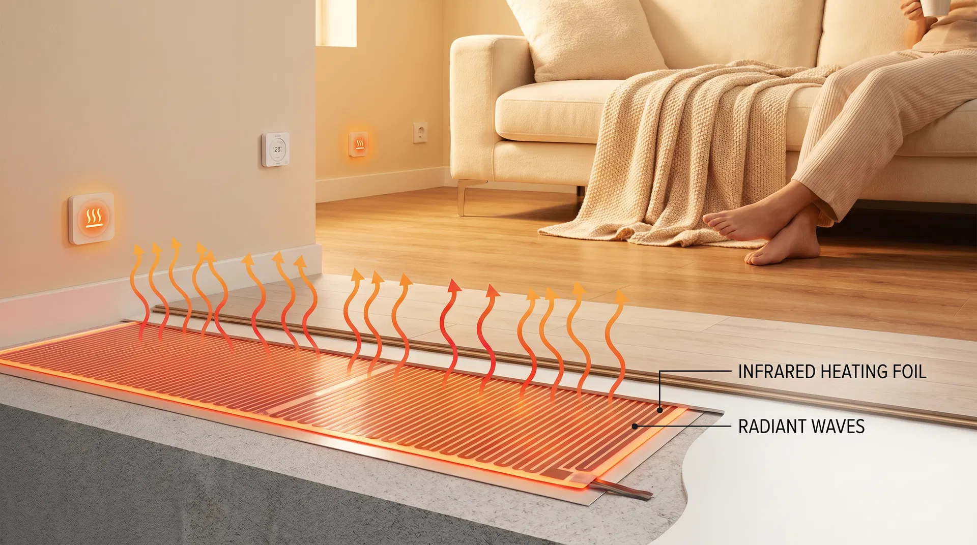 Infrared heat radiation visualization