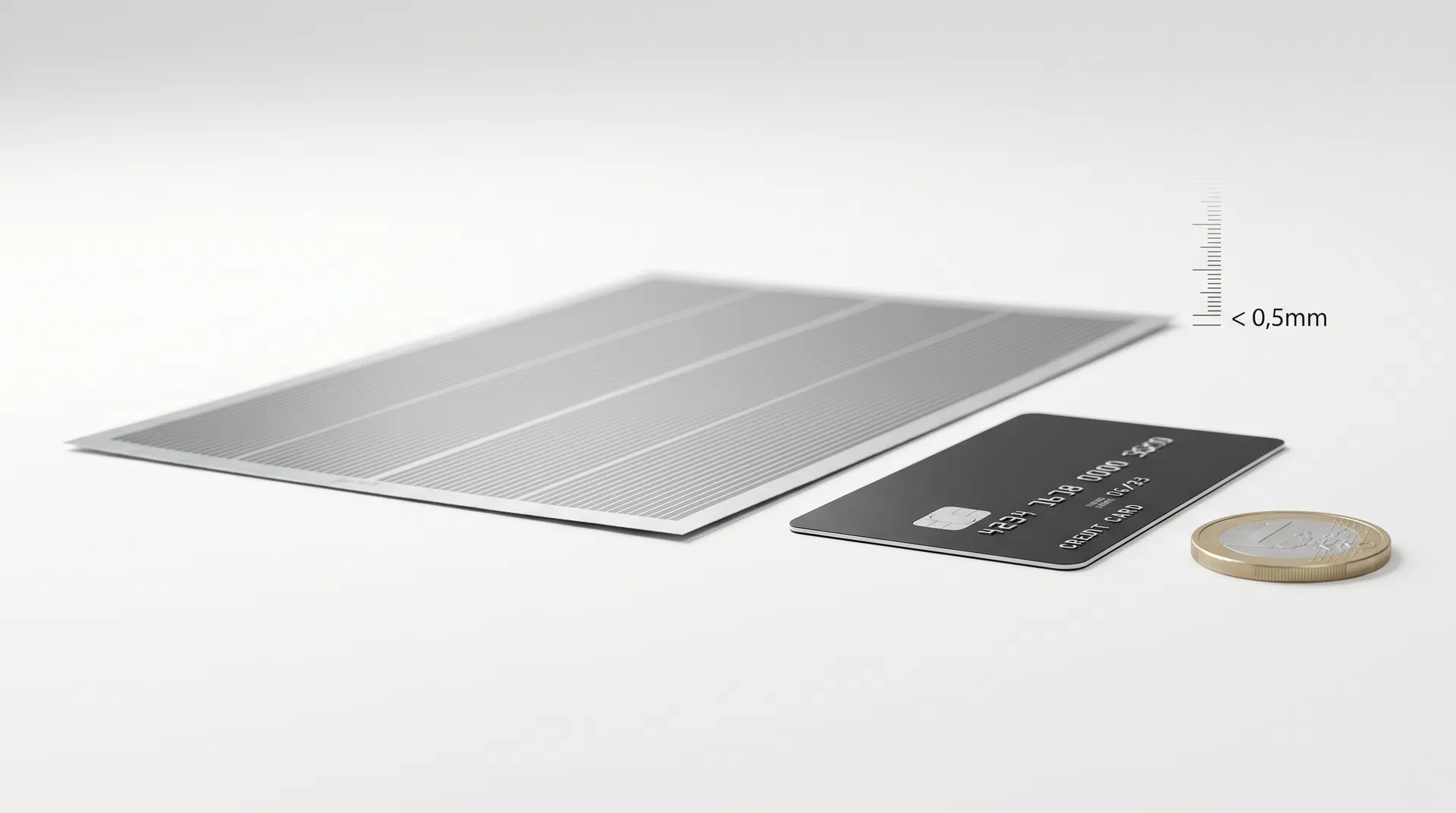 Foil thickness compared to credit card