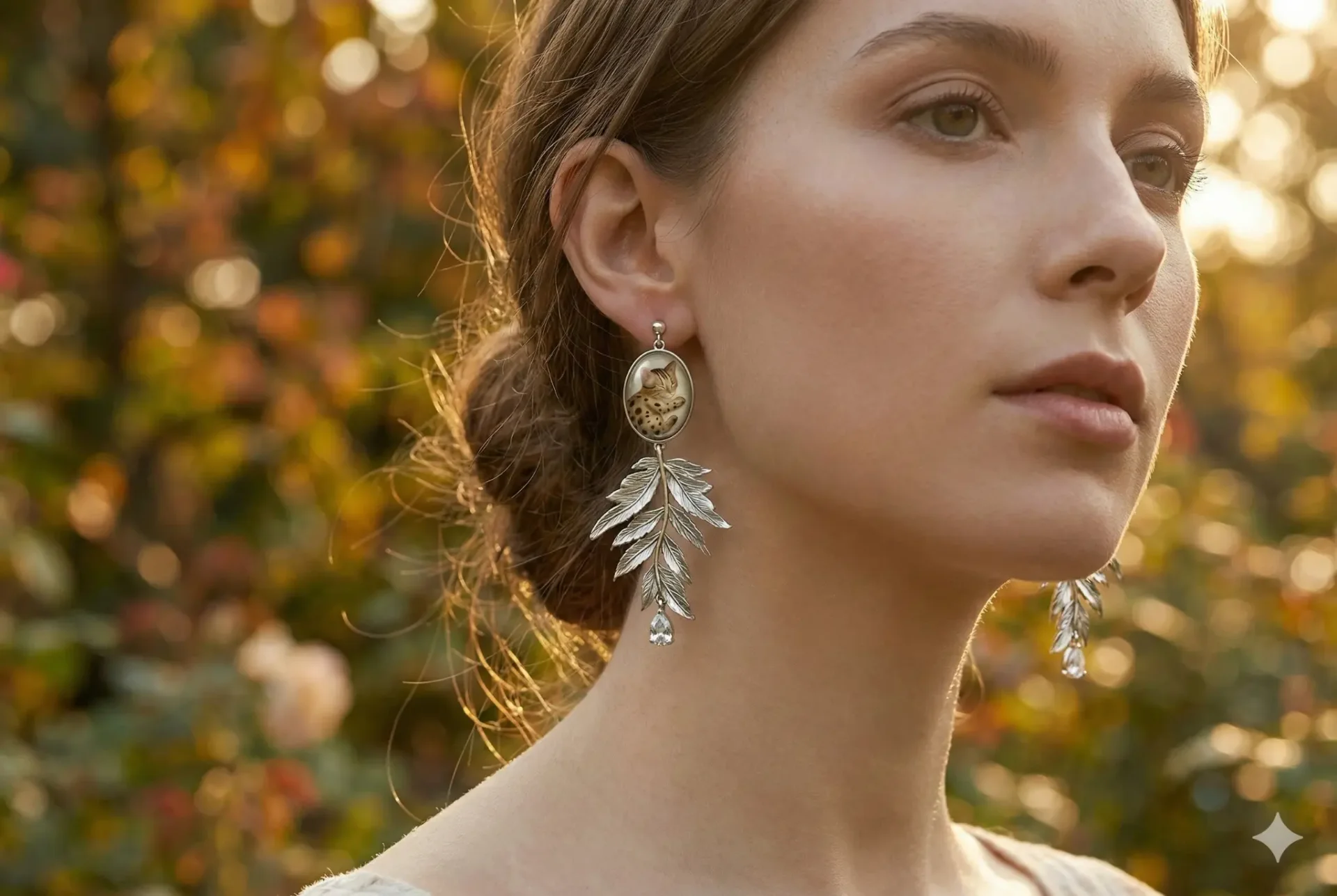 貓朵金工作品 - 精緻手作耳環配戴展示