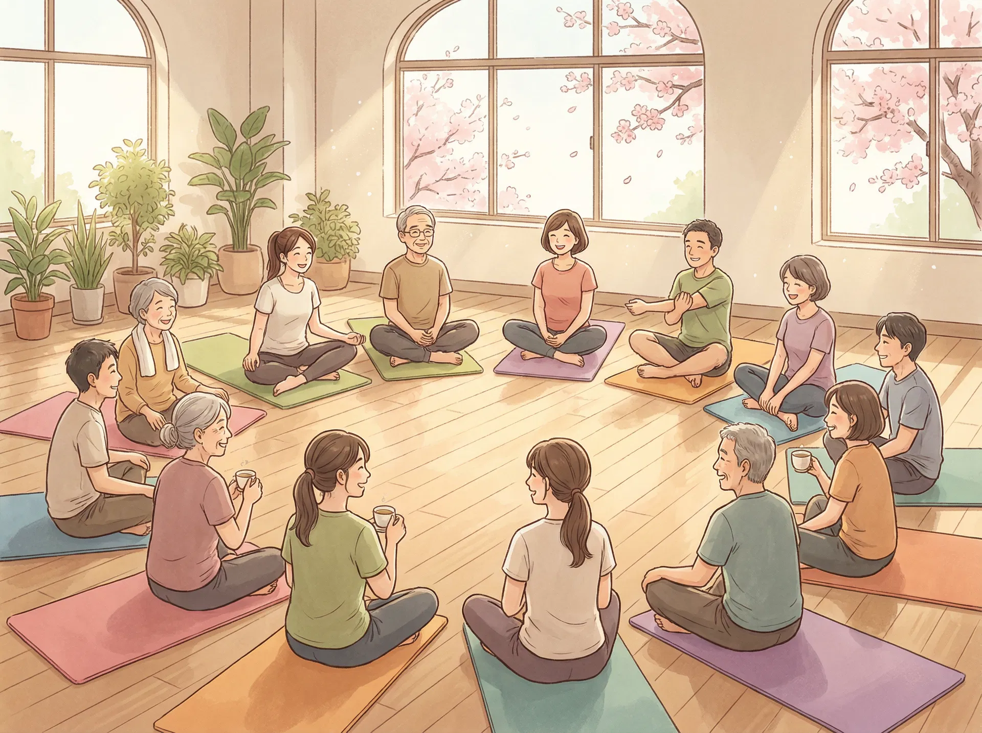 やさしいヨガの様子