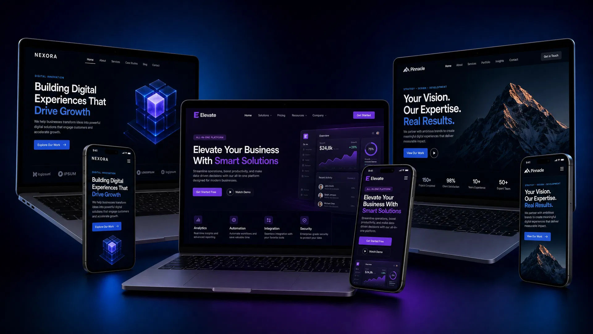 Premium website examples built by NordX AI
