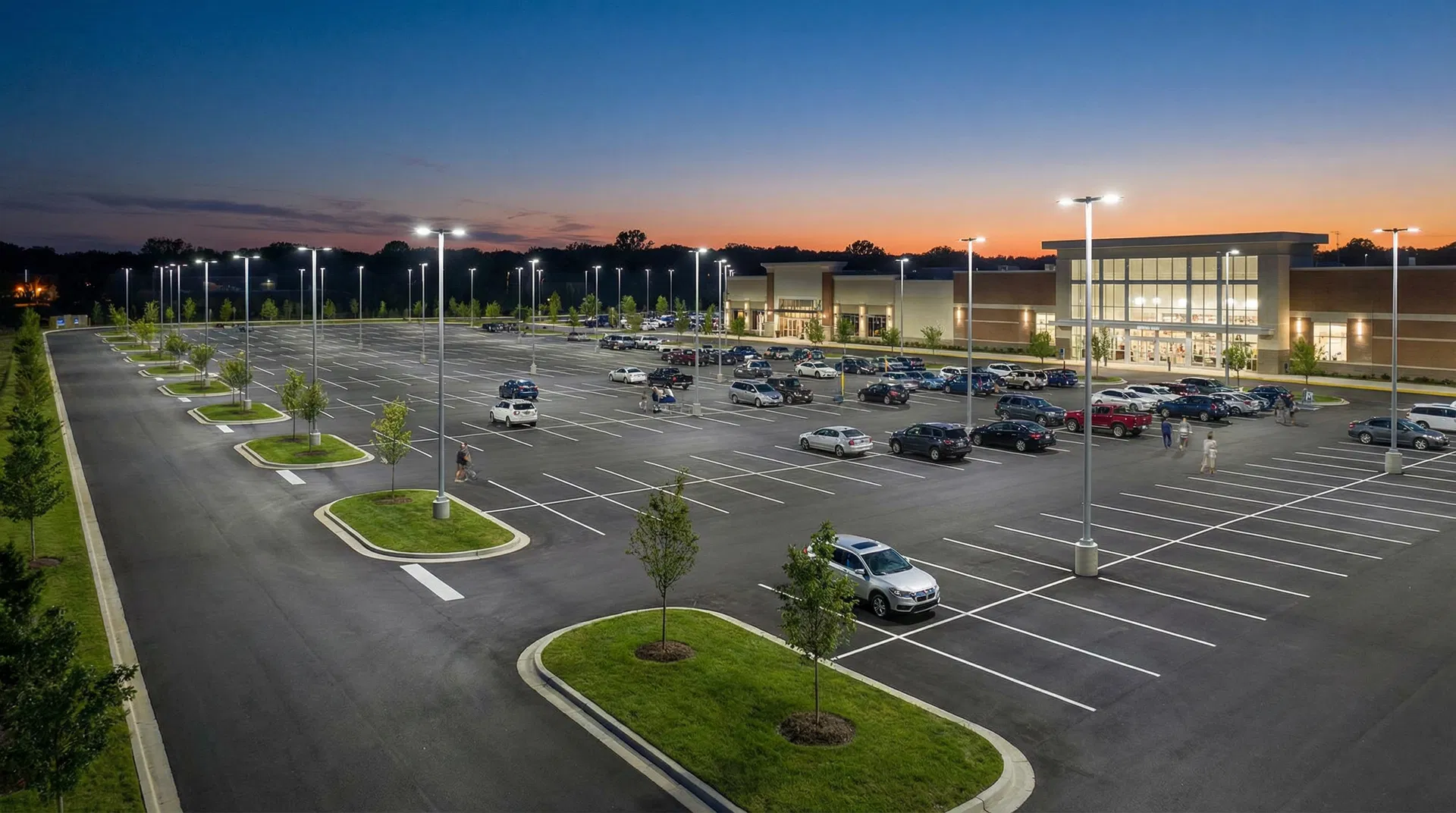 Commercial Parking Lot Lighting - After