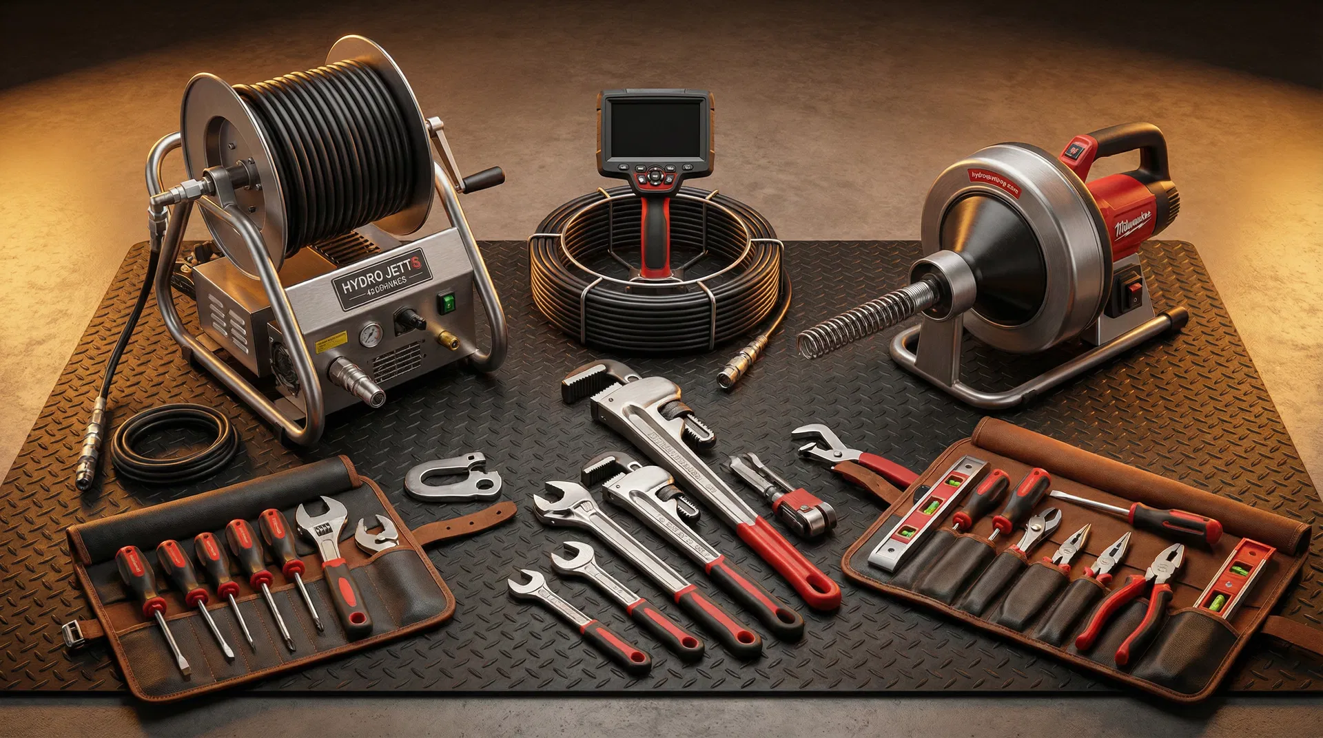 Professional plumbing tools and equipment