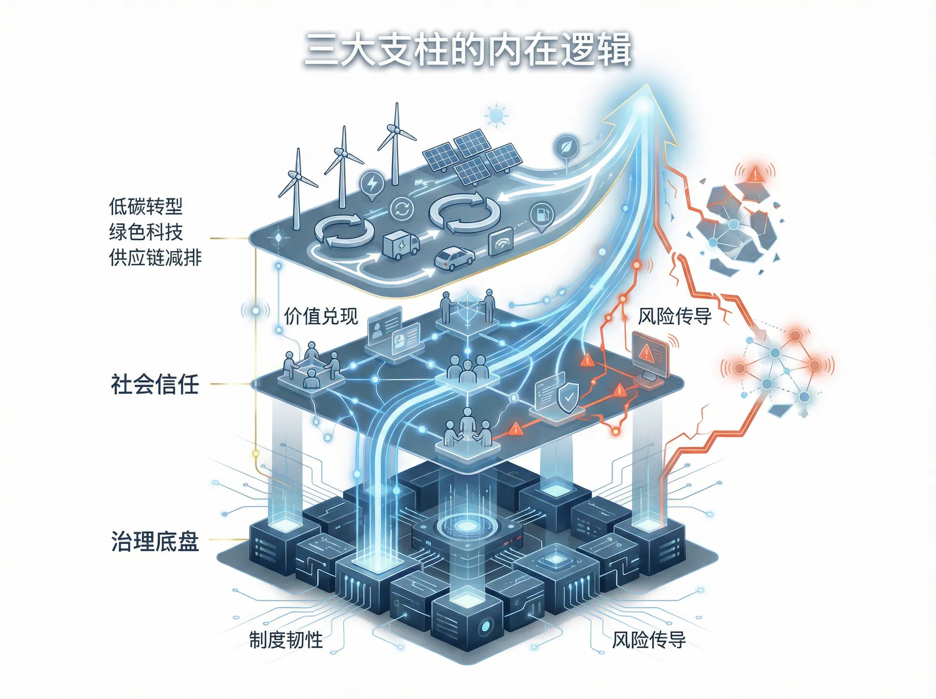 ESG三大支柱关系示意图