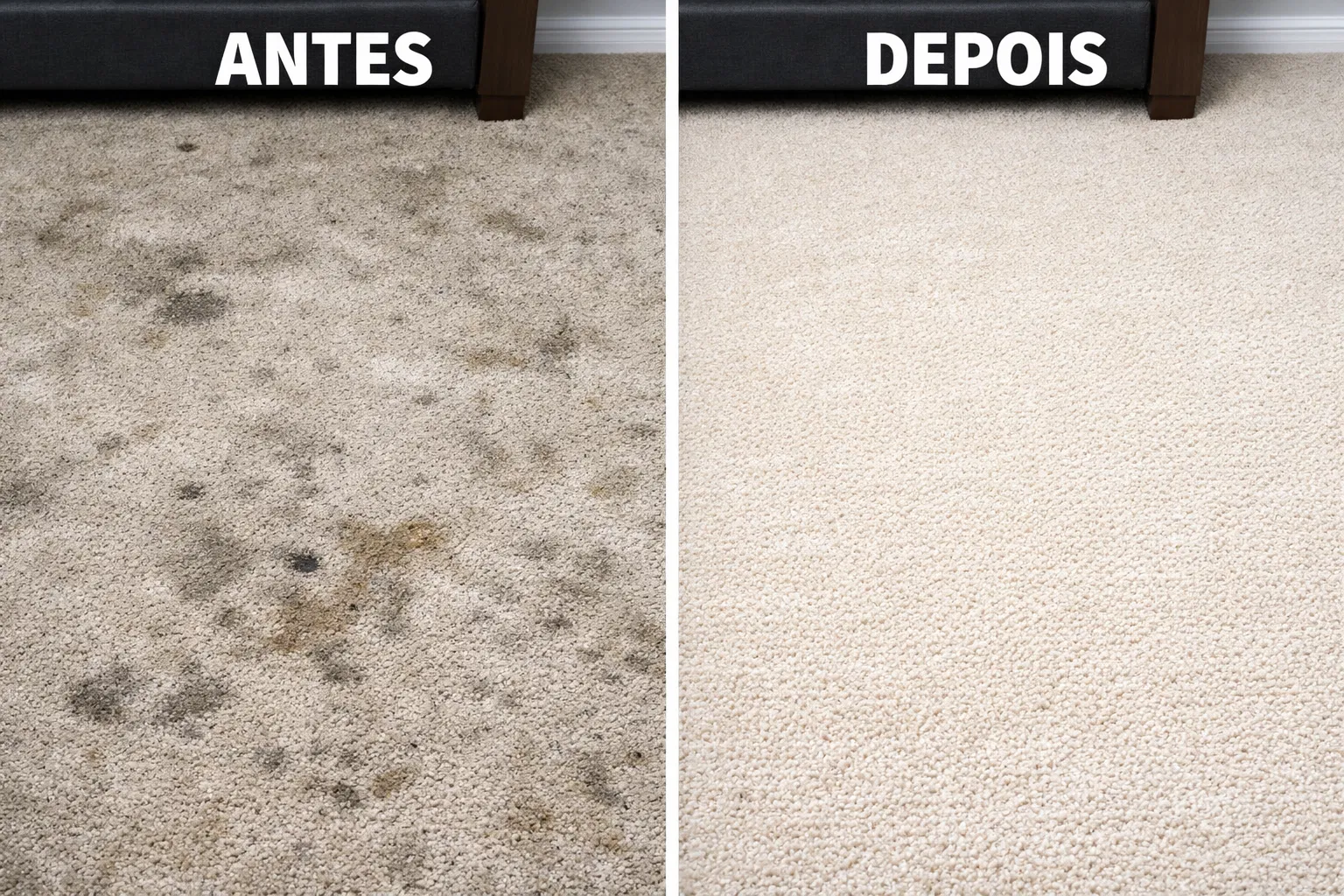 Antes e depois da limpeza profissional