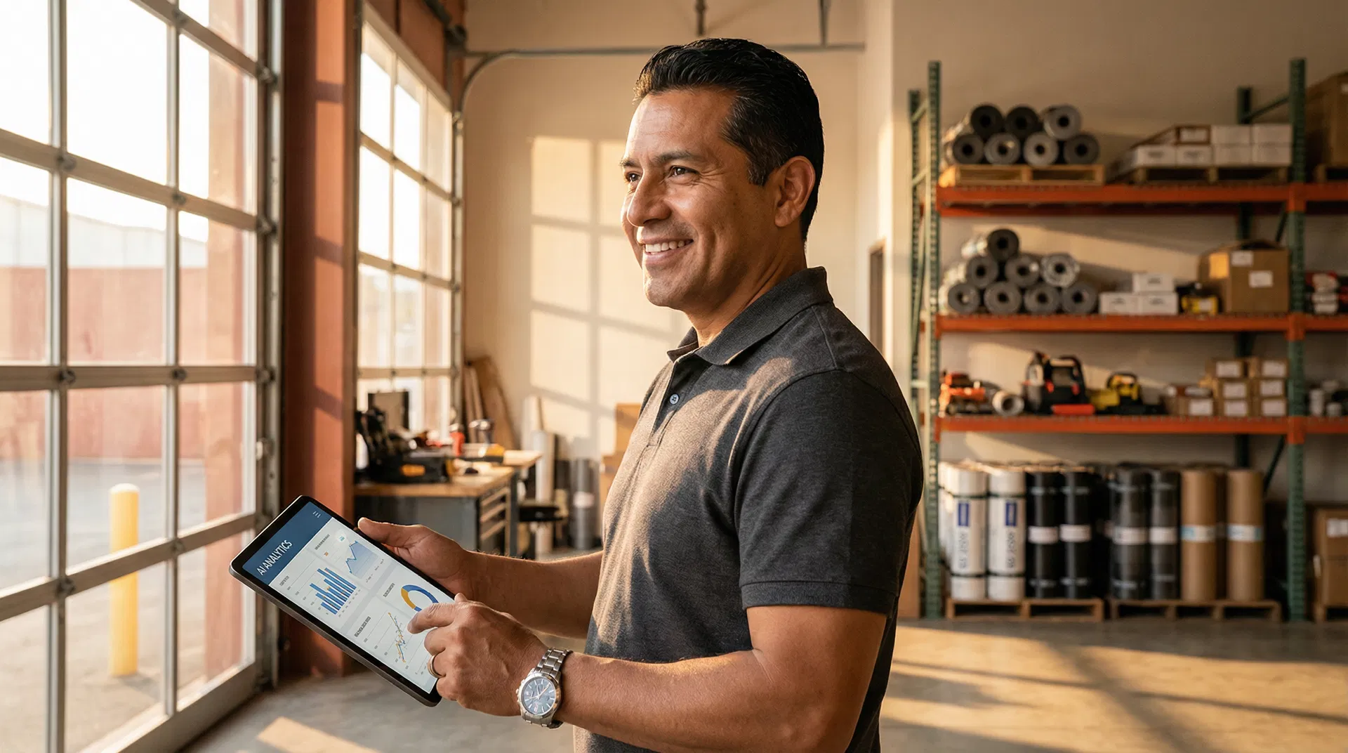 Empresario usando IA en su negocio