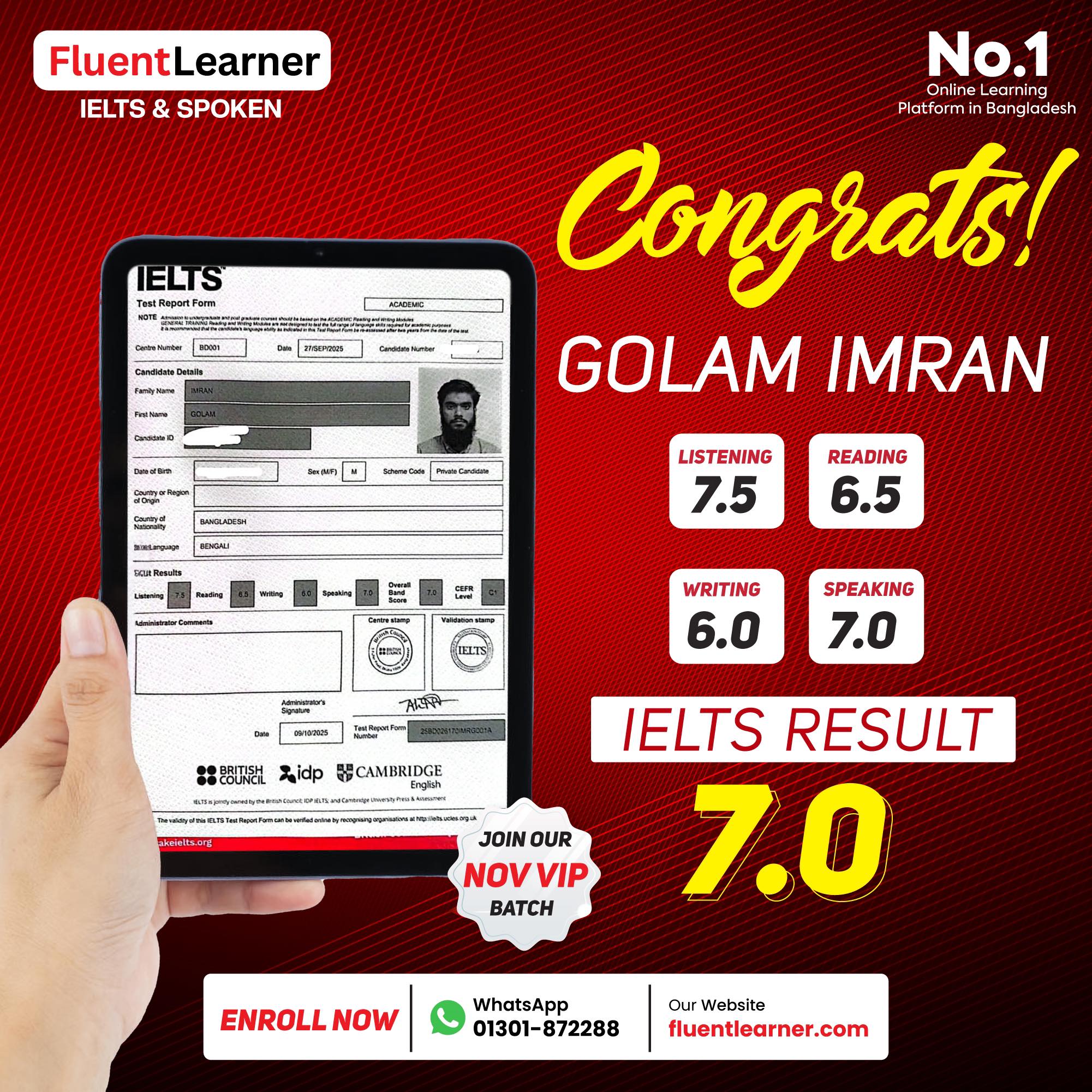 Golam Imran এর সাফল্যের গল্প