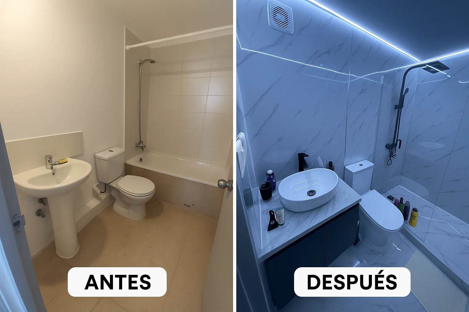 Remodelación baño departamento - Temuco