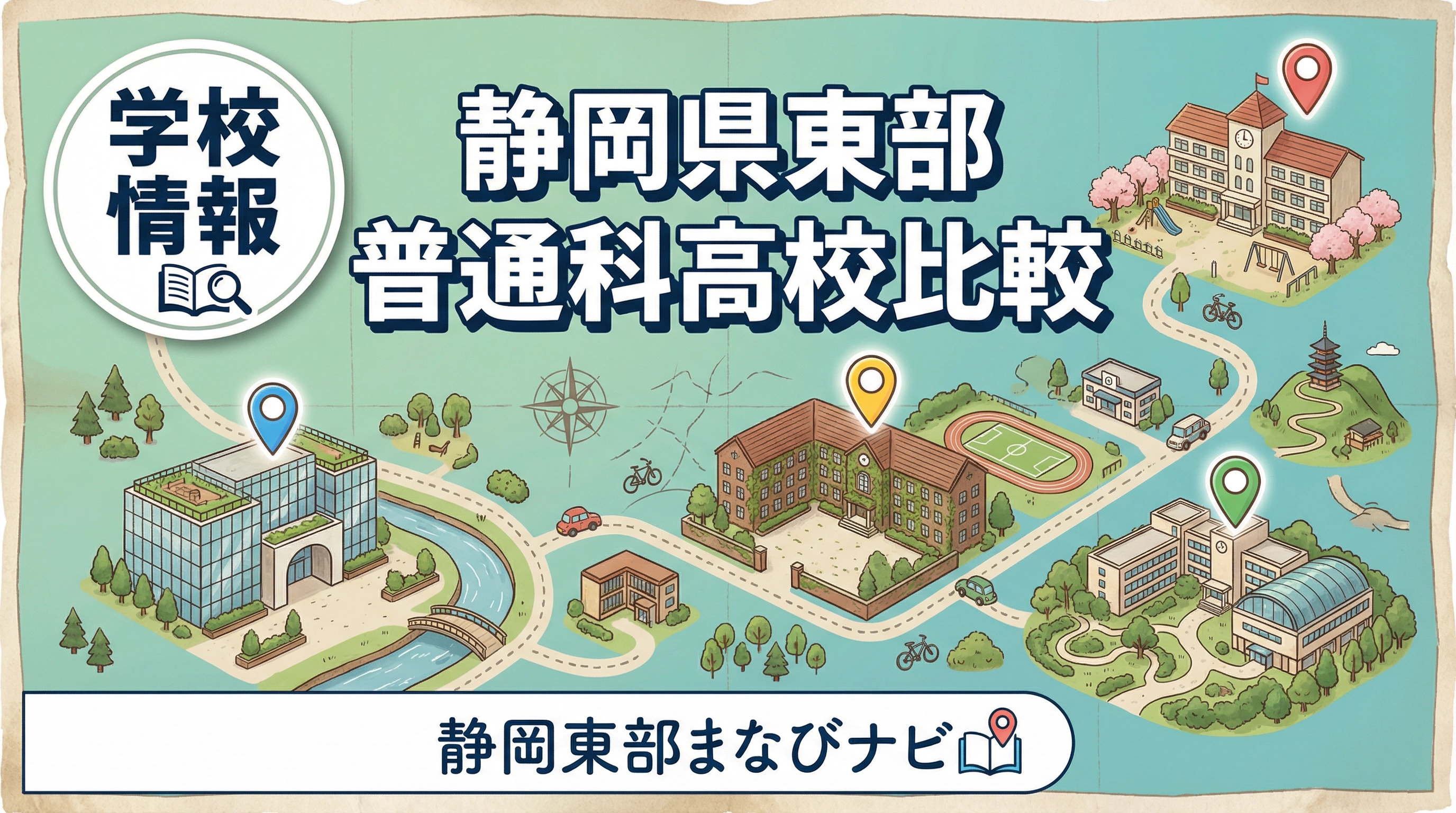 静岡県東部の普通科高校比較 三島北高校・御殿場南高校・沼津西高校・伊豆中央高校の選び方