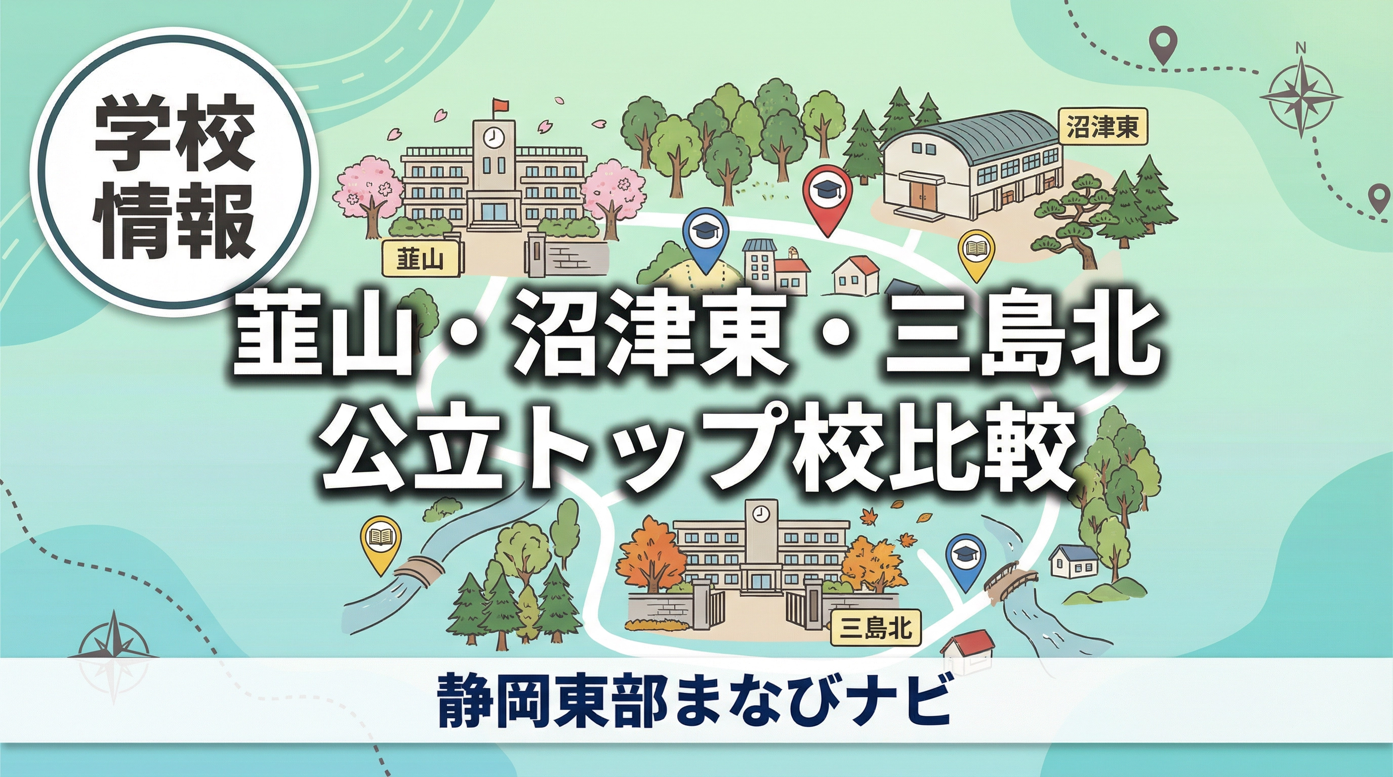 三島市・沼津市・長泉町で公立トップ校を選ぶなら　韮山高校・沼津東高校・三島北高校の違いを保護者向けに比較