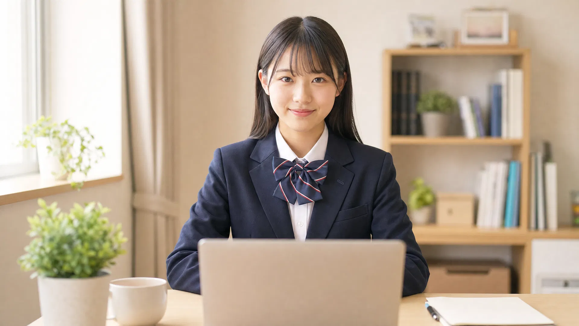 オンライン面接練習をする日本人学生