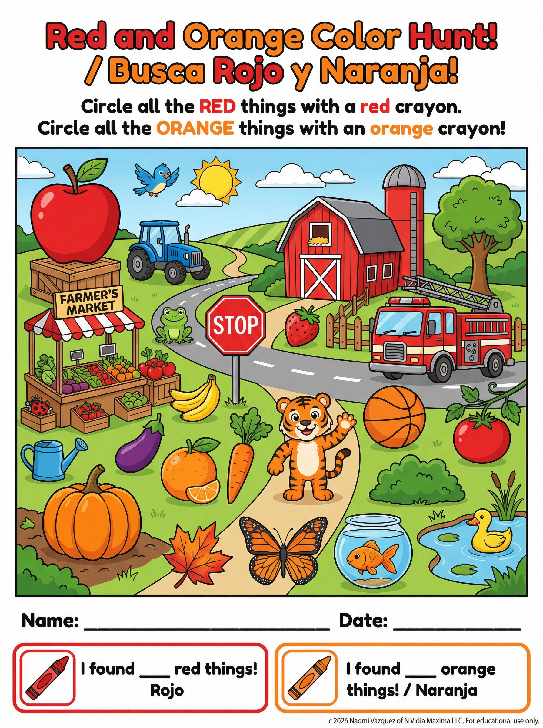 Red & Orange Color Hunt! / Rojo y Naranja!