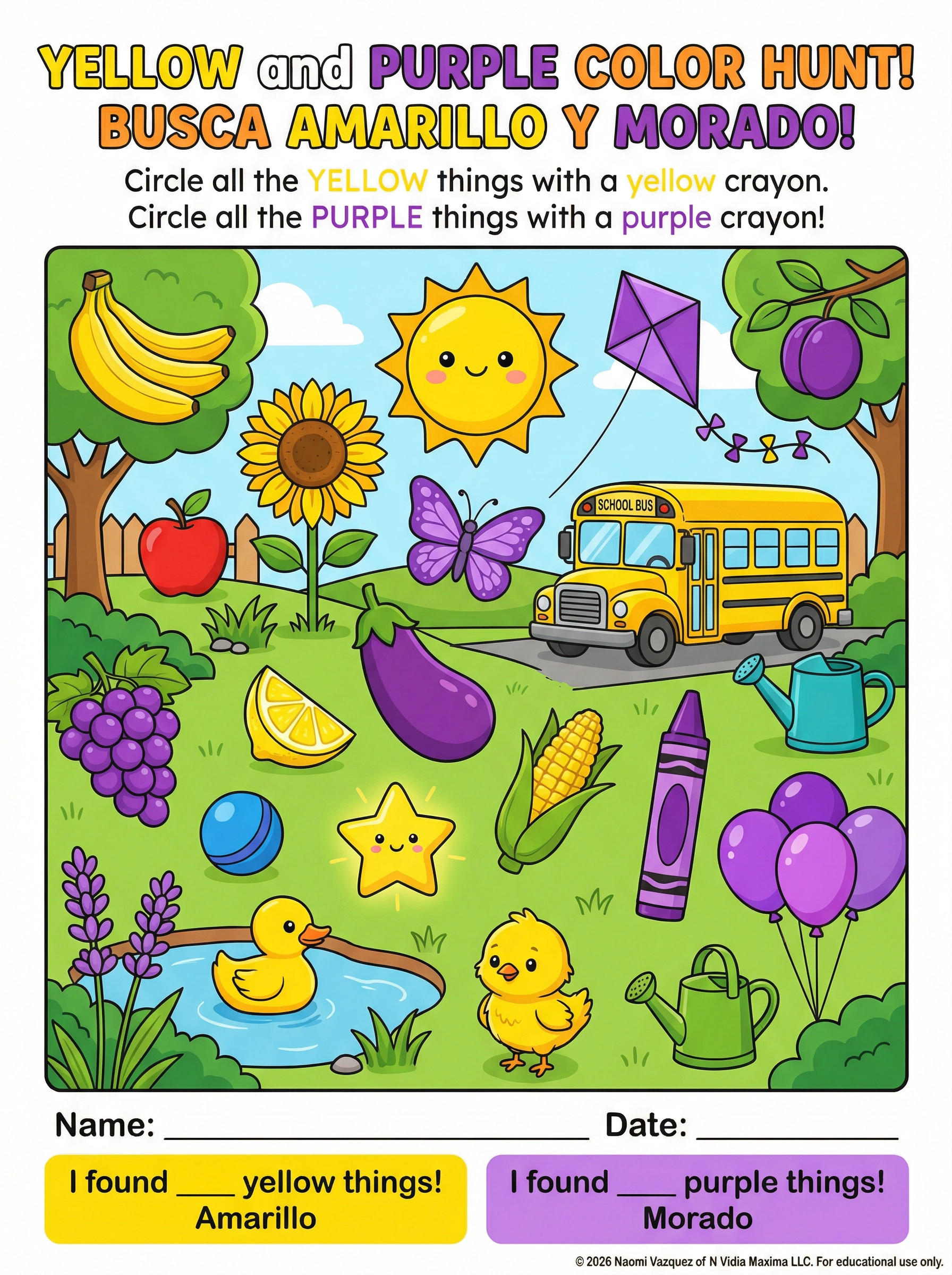 Yellow & Purple Color Hunt! / Amarillo y Morado!