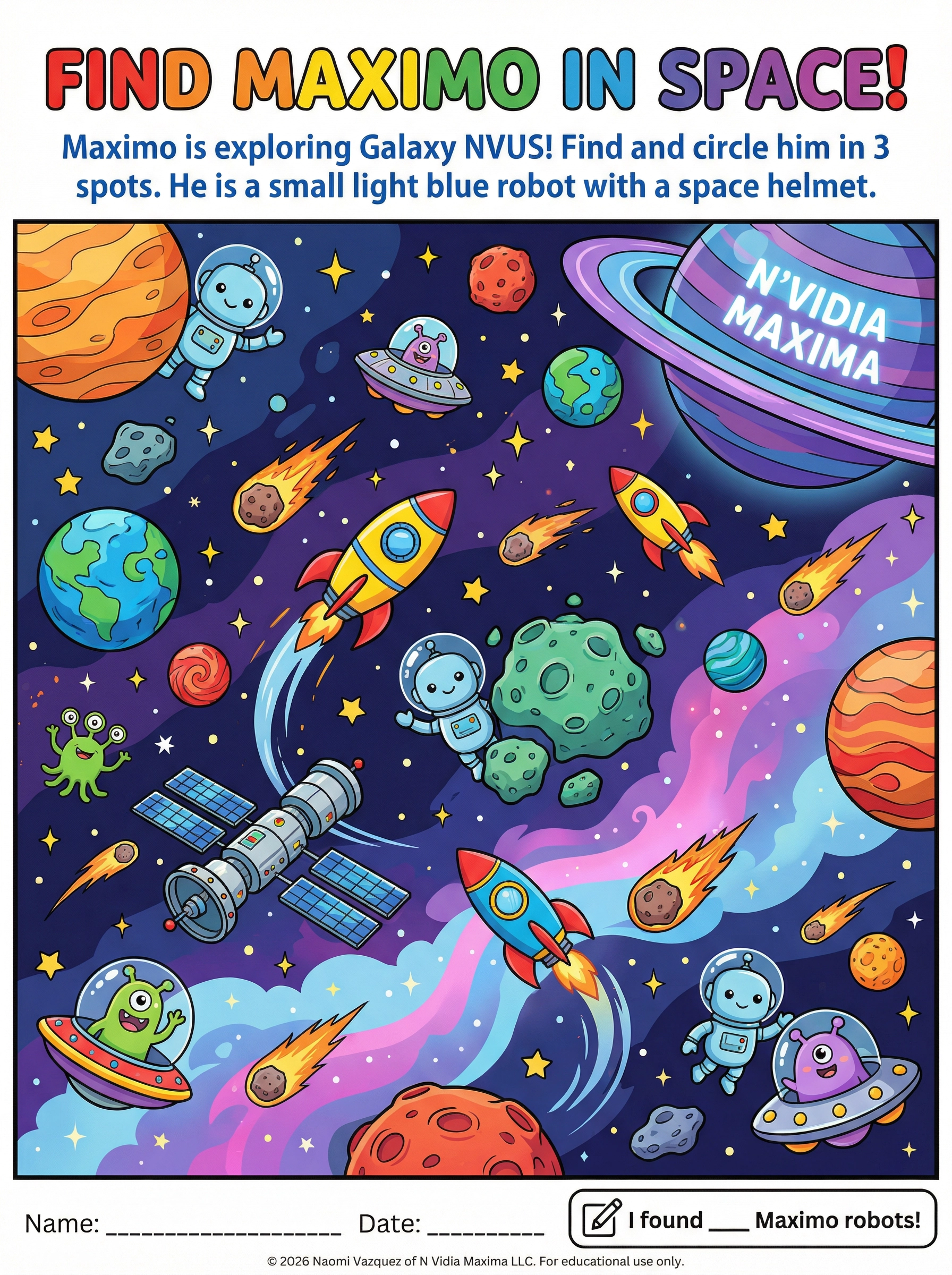 Find Maximo™ in Space!