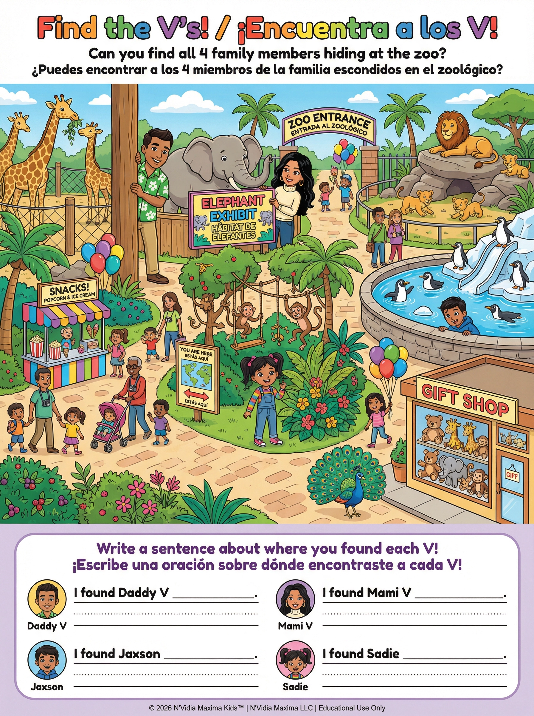 Find the V's at the Zoo!