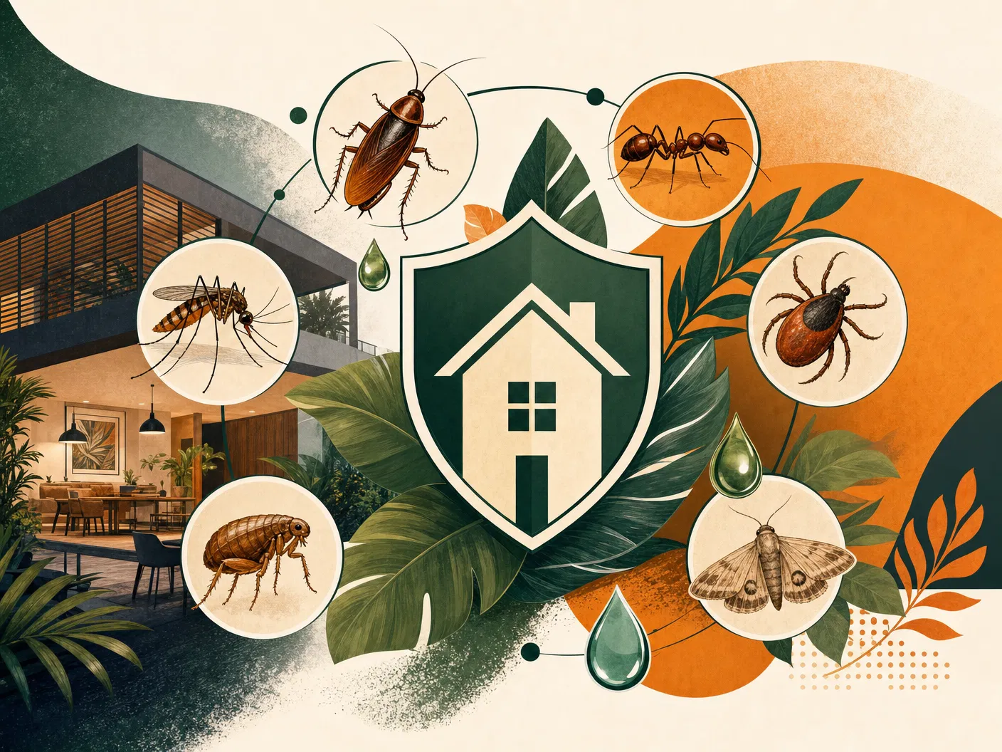 Ilustración de servicios de control de plagas