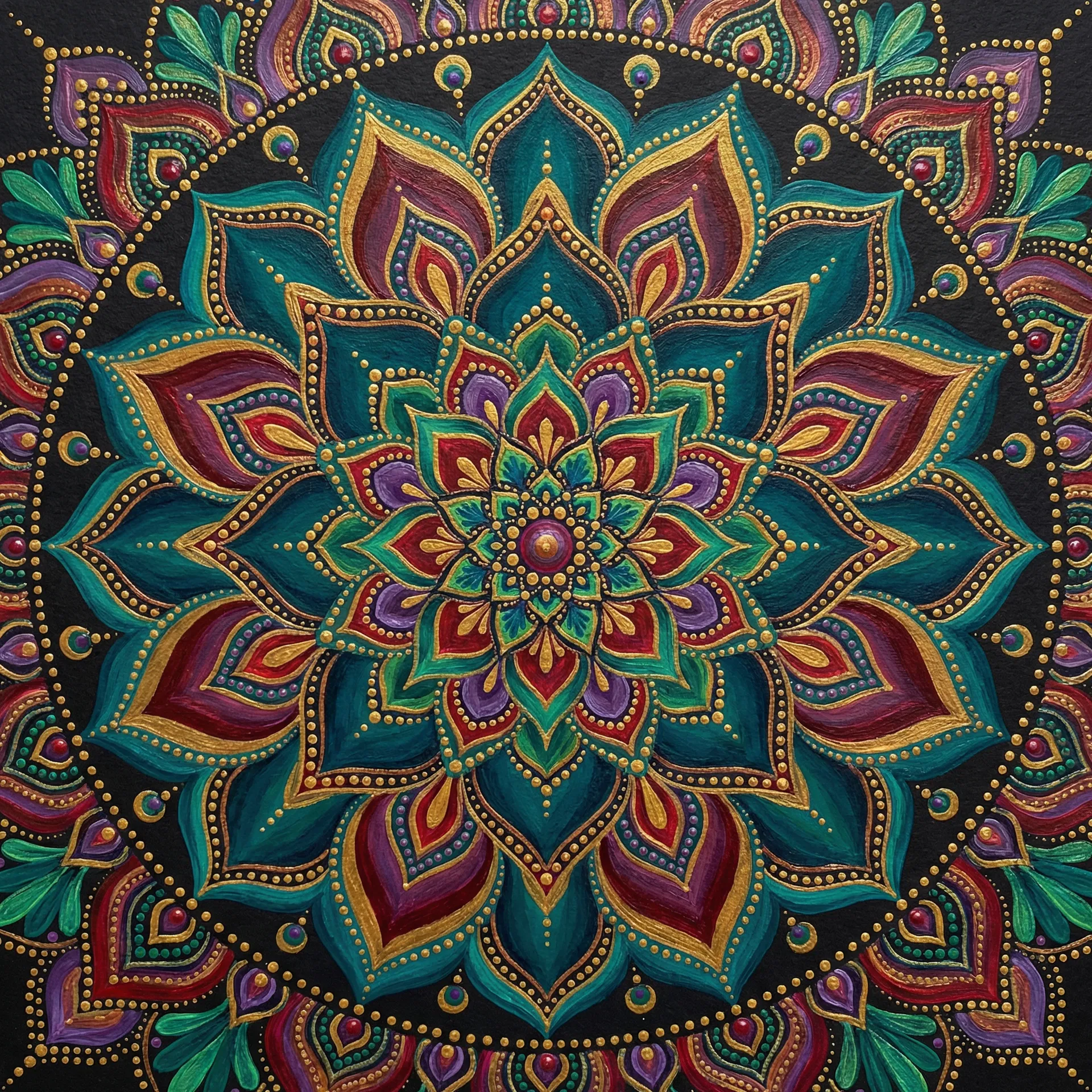Mandala auf Schwarz