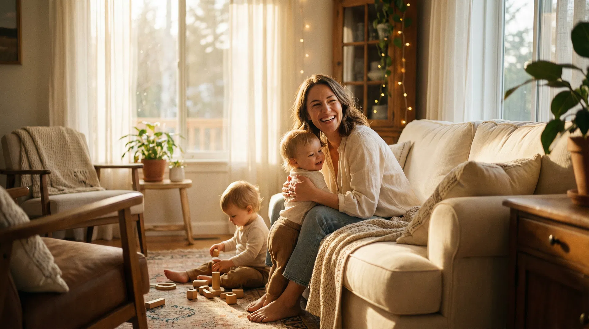 Alleinerziehende Mutter mit Kind
