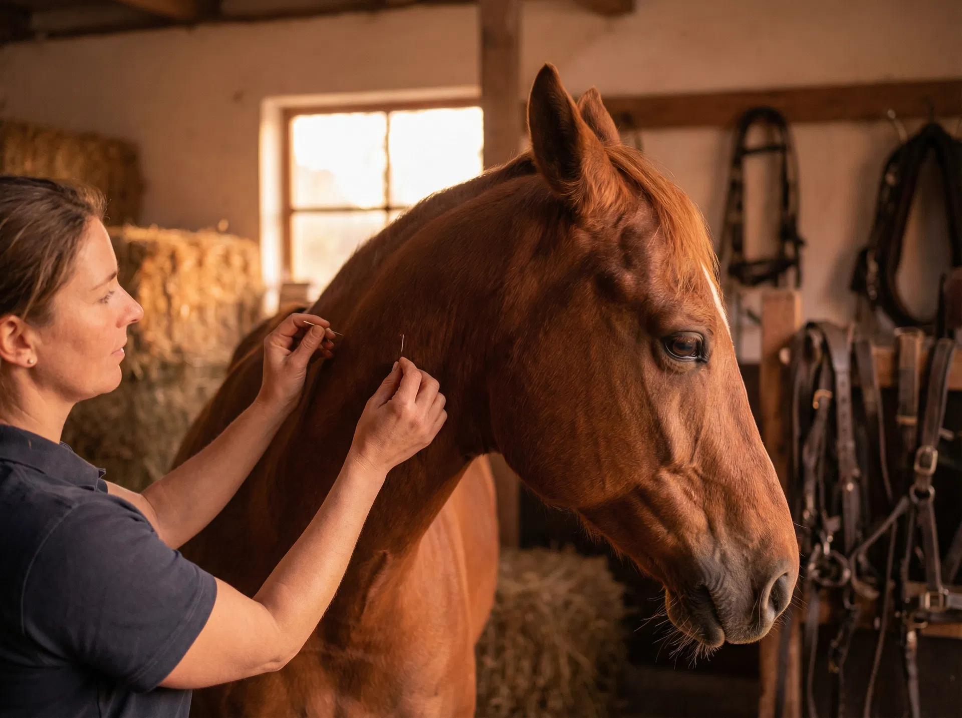 Tierakupunktur – Behandlung eines Pferdes