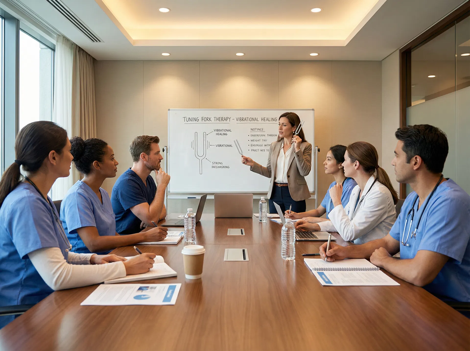 Fachseminar zur Stimmgabel-Therapie mit medizinischem Fachpersonal