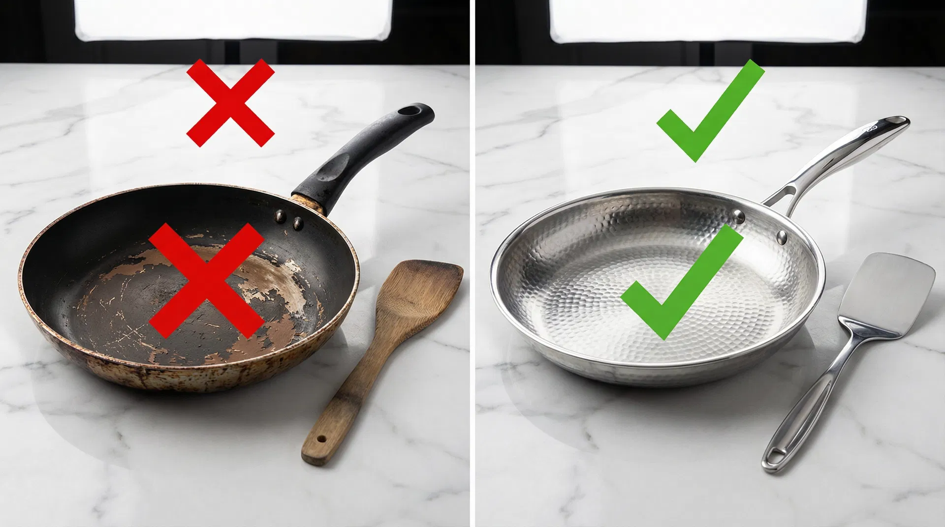 Non-stick pan vs TitanCore comparison