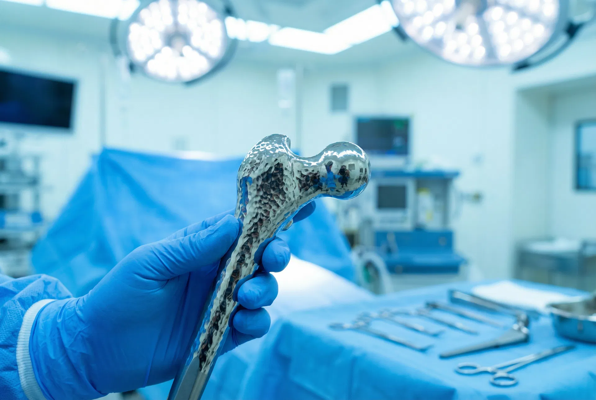 Titanium medical implant used in surgery