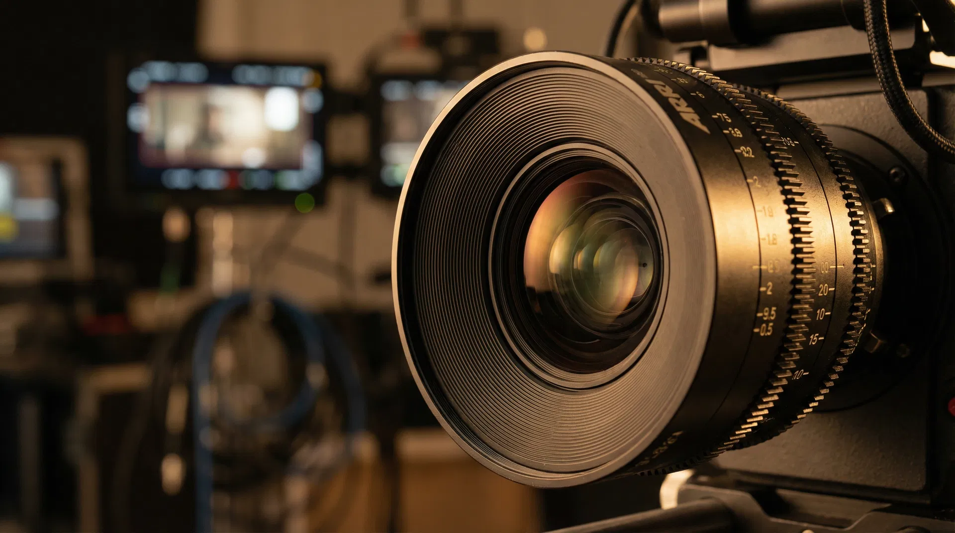 Lente de câmera de cinema profissional
