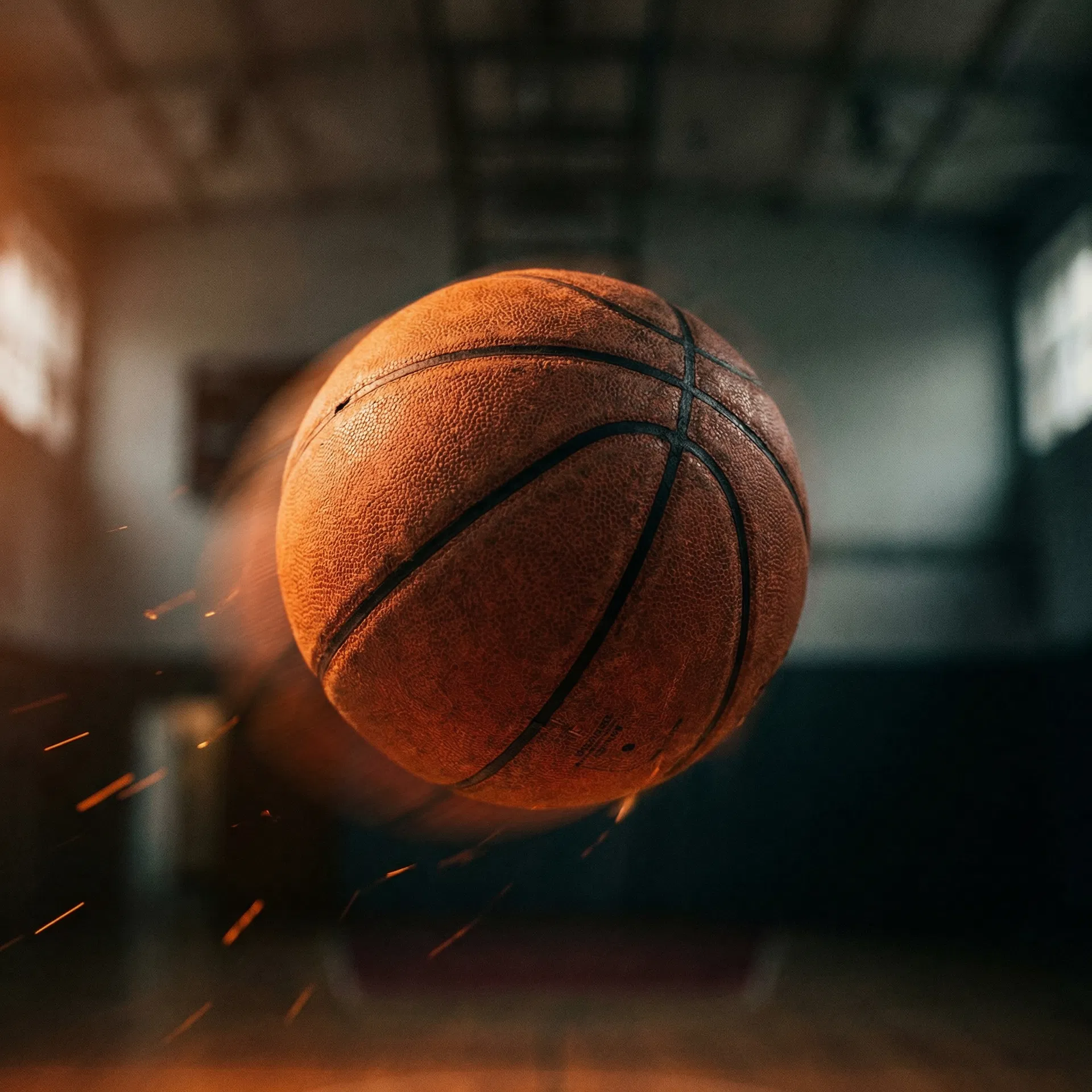 Basketball in motion