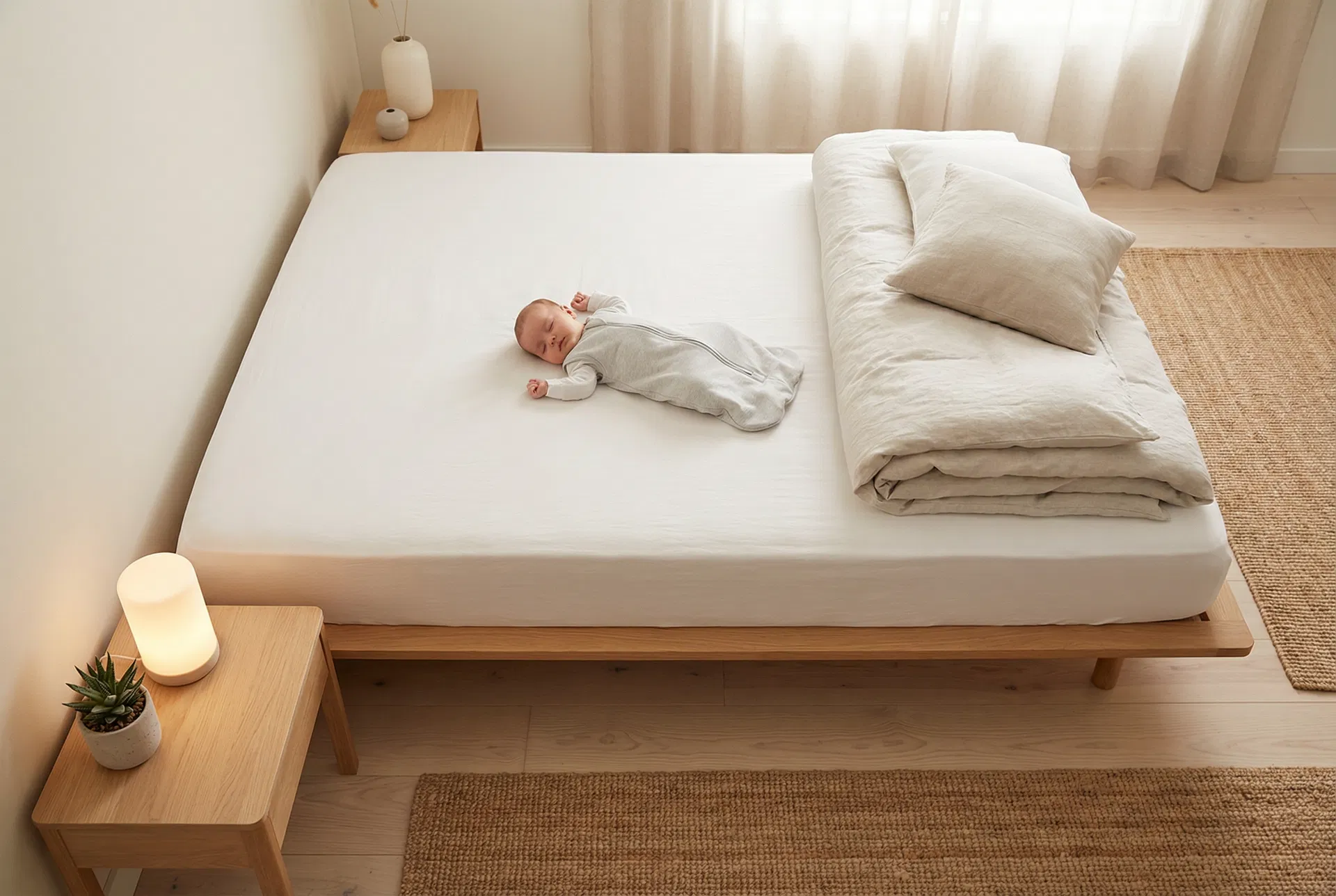 Safe co-sleeping bedroom setup