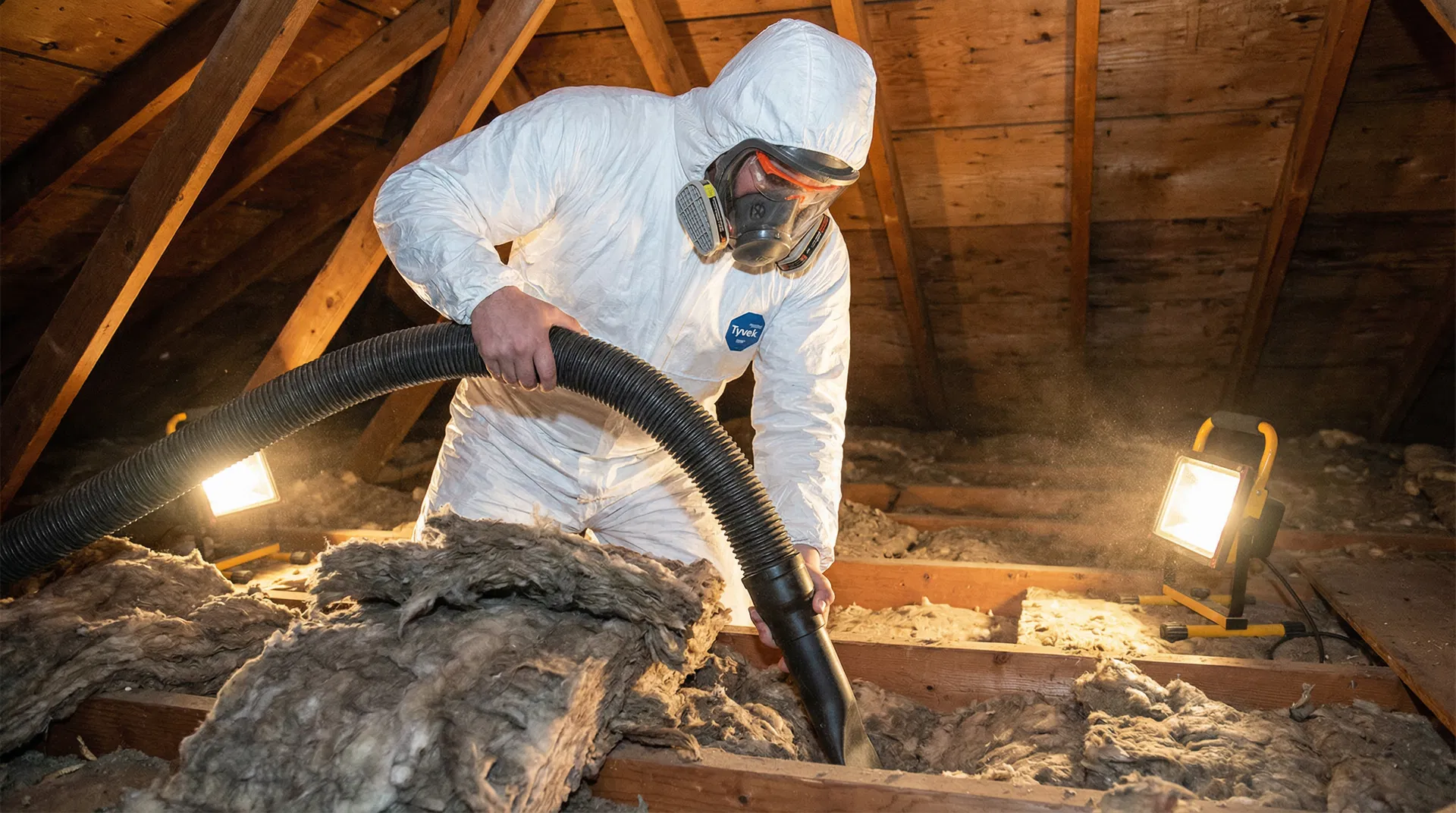Professional insulation removal from residential attic in Louisville Kentucky