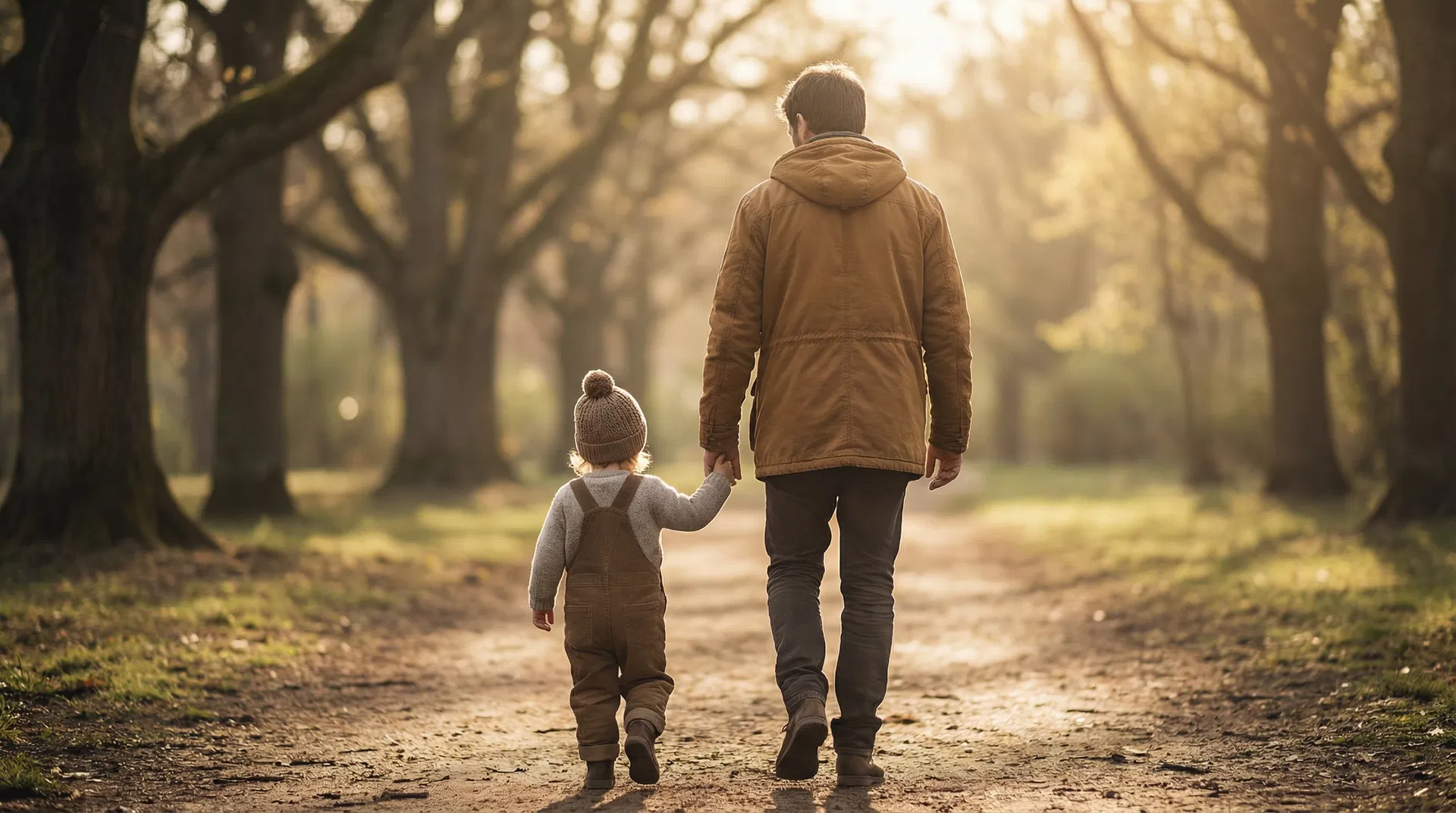 Parent and child walking together