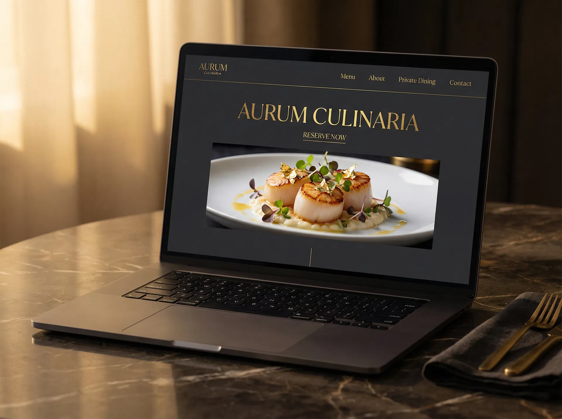 Premium Restaurant Website Mockup