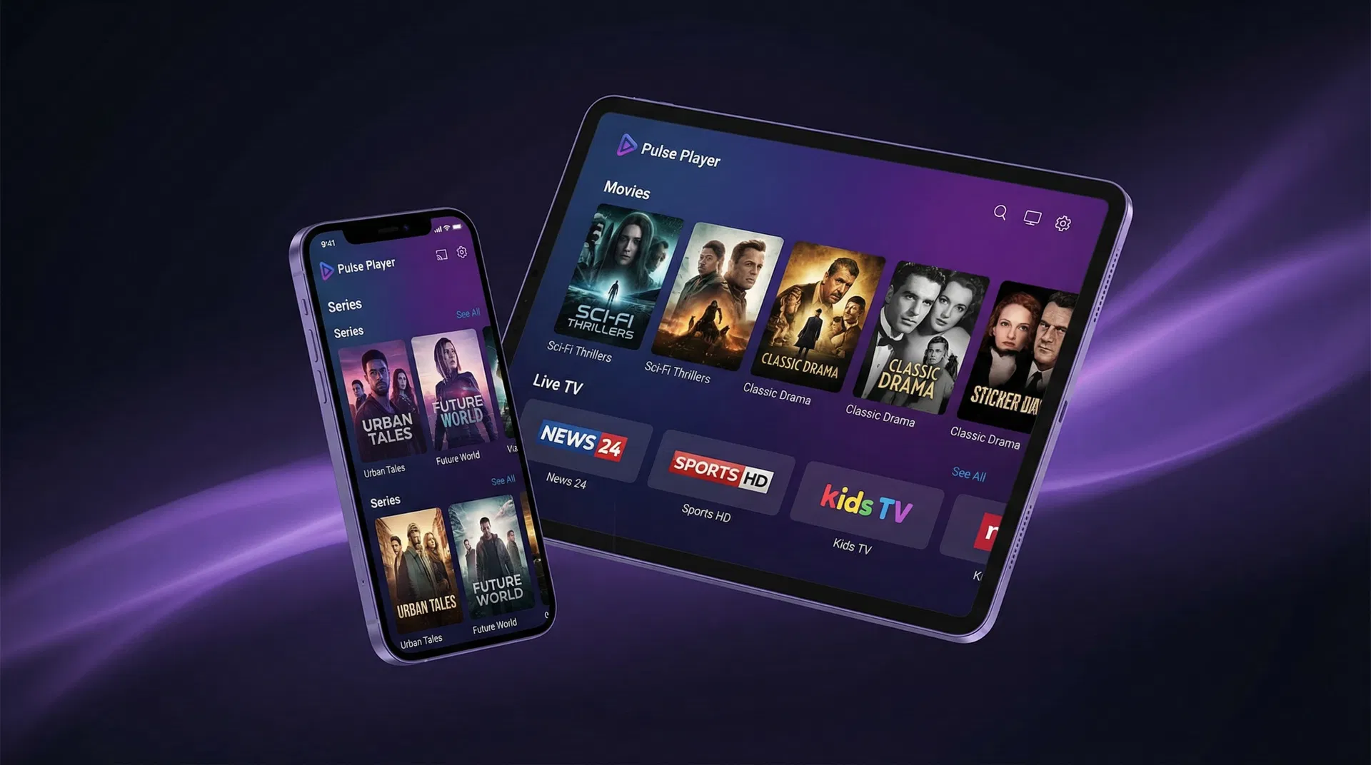 Pulse Player sur mobile et tablette